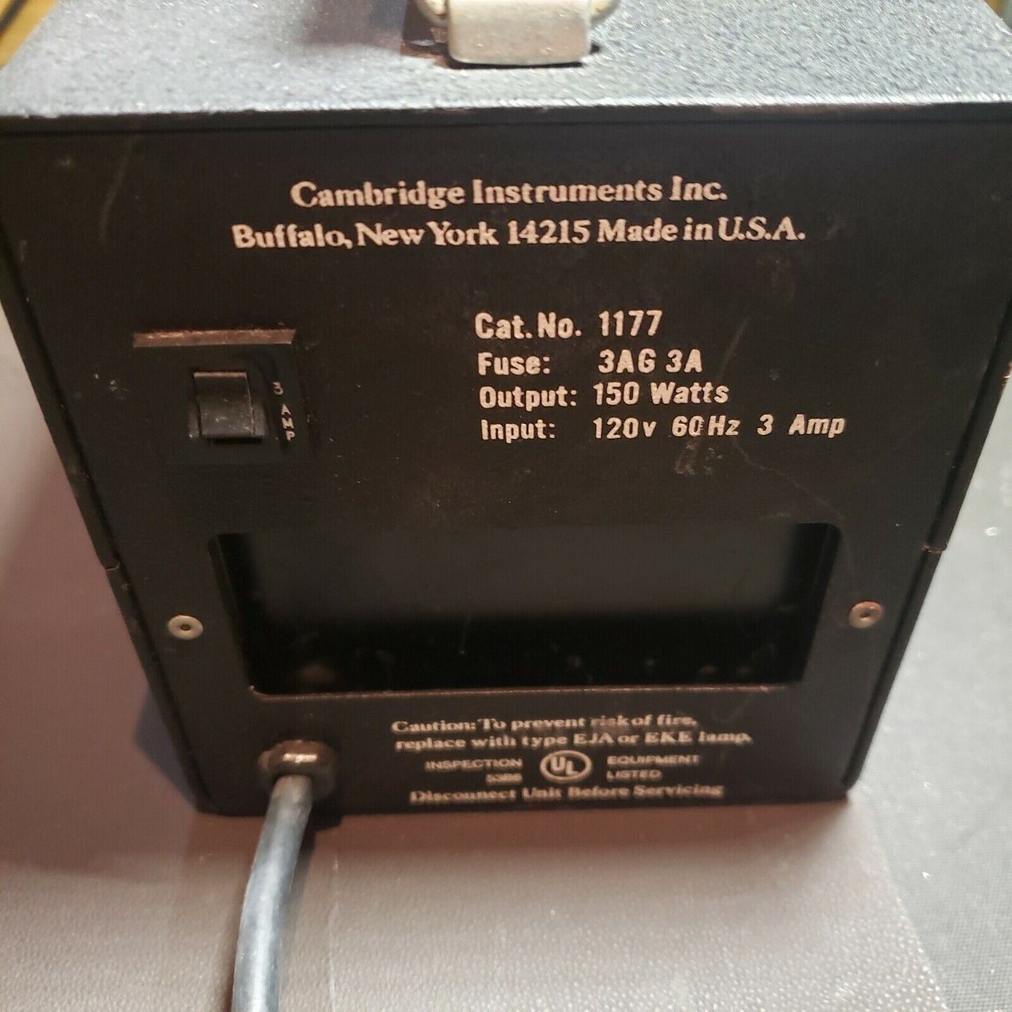 Reichert Jung Cambridge 1177 Scientific Fiber Optic Microscope Lamp Illuminator