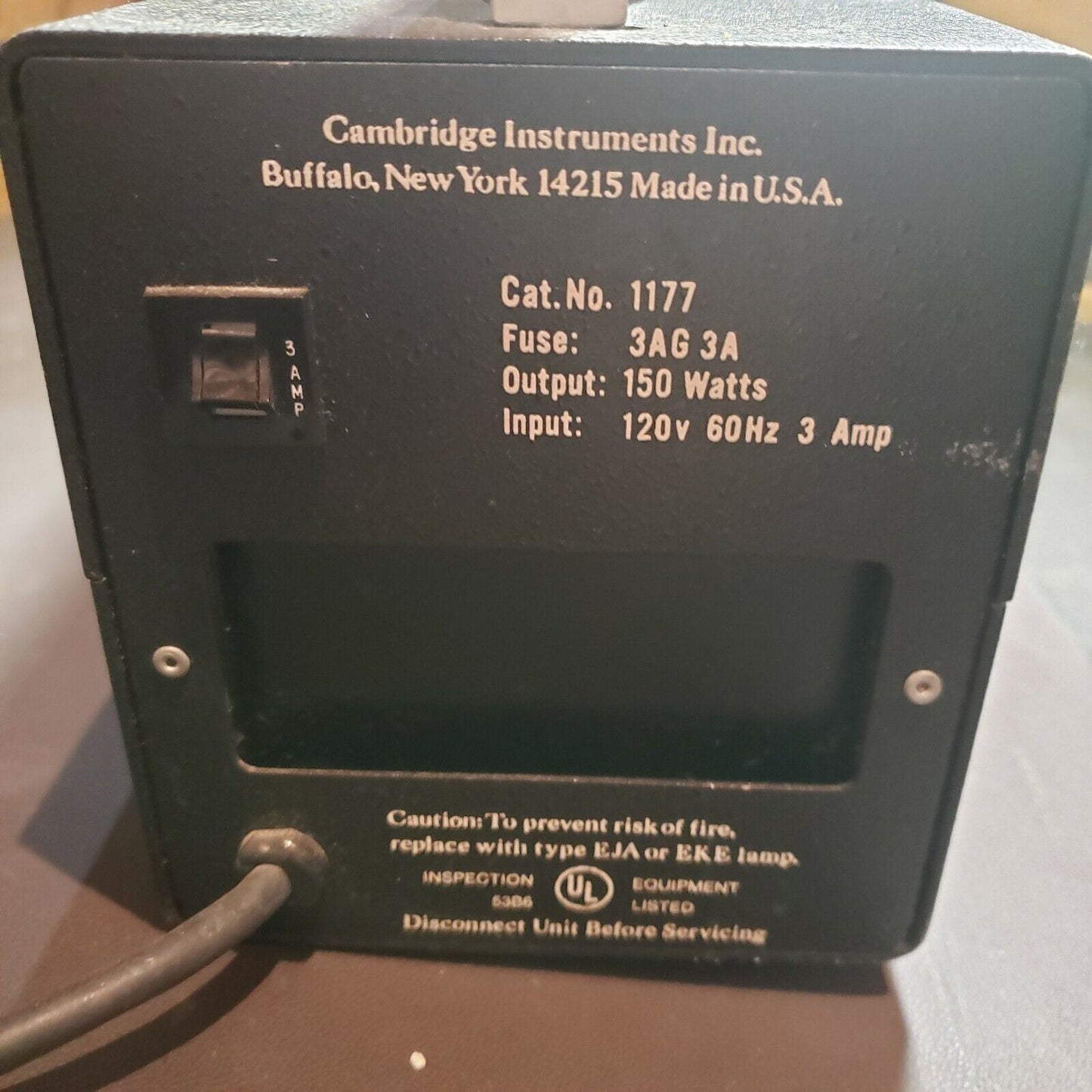 Reichert Jung Cambridge 1177 Scientific Fiber Optic Microscope Lamp Illuminator
