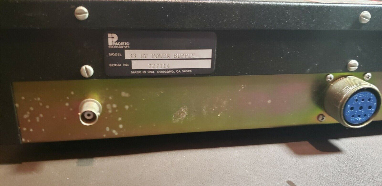 Pacific Instruments 33 HV High Voltage Power Supply Amphenol 9-Pin