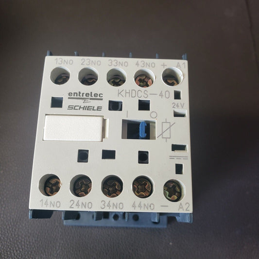 Entrelec Schiele KHDCS-40 24 VDC 4 Normally Open Contact Relay KHDCS40 10A