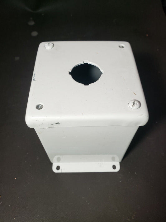 Hoffman E1PBX Pushbutton Enclosure Metal Box Hole White 4"x4"x5" Steel