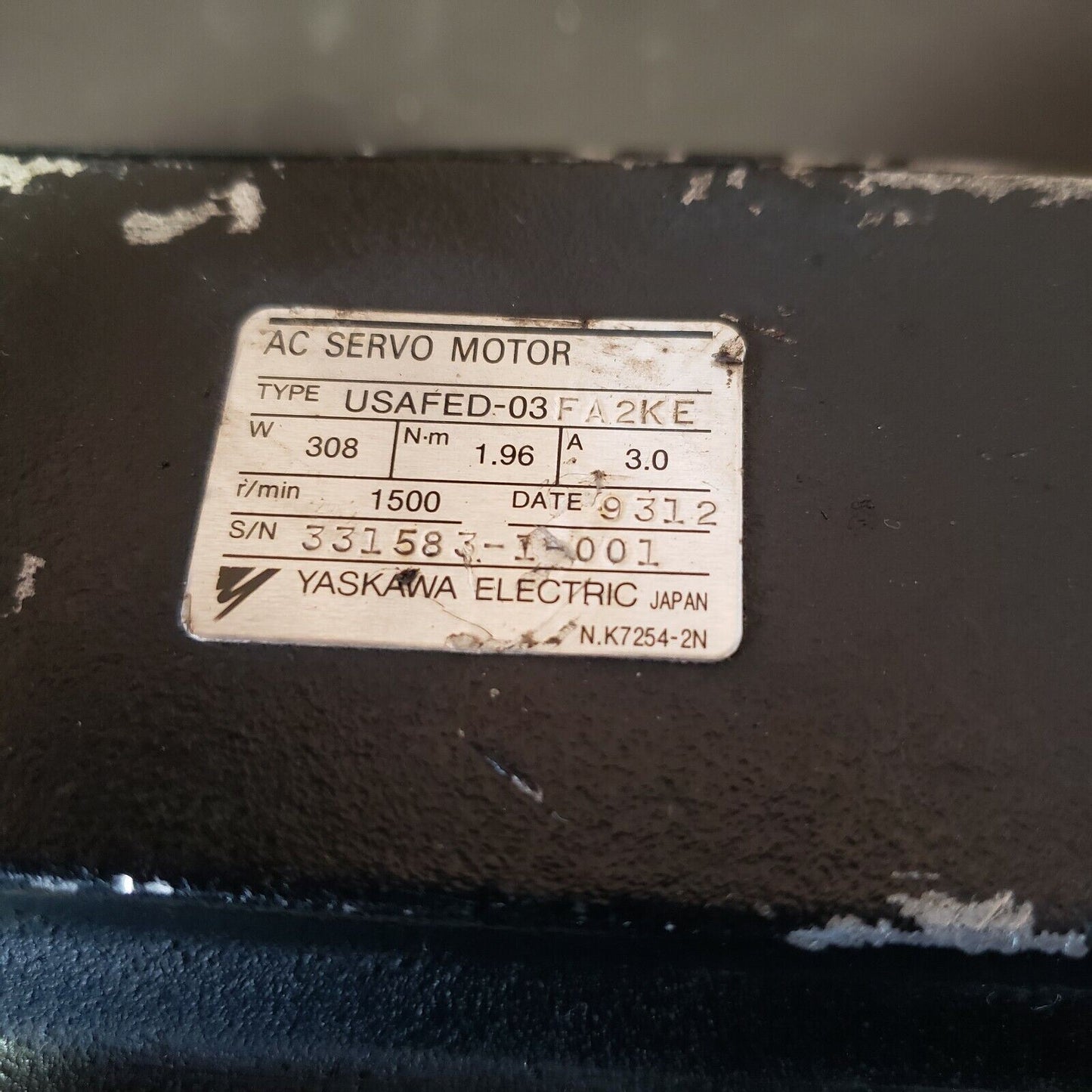 Yaskawa AC Servo Motor USAFED-03 FA2KE UTOPI-600UA Optical Encoder