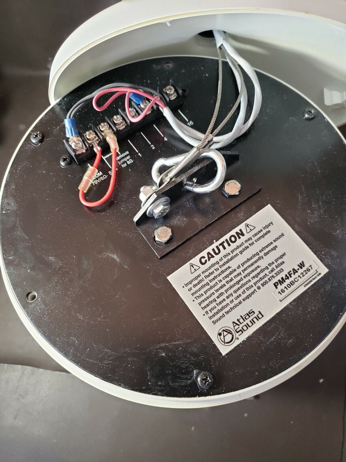 Atlas PM4FA-W Pendant Speaker 4” 2-Way Ceiling Mount Hanging w/ Transformer 16W