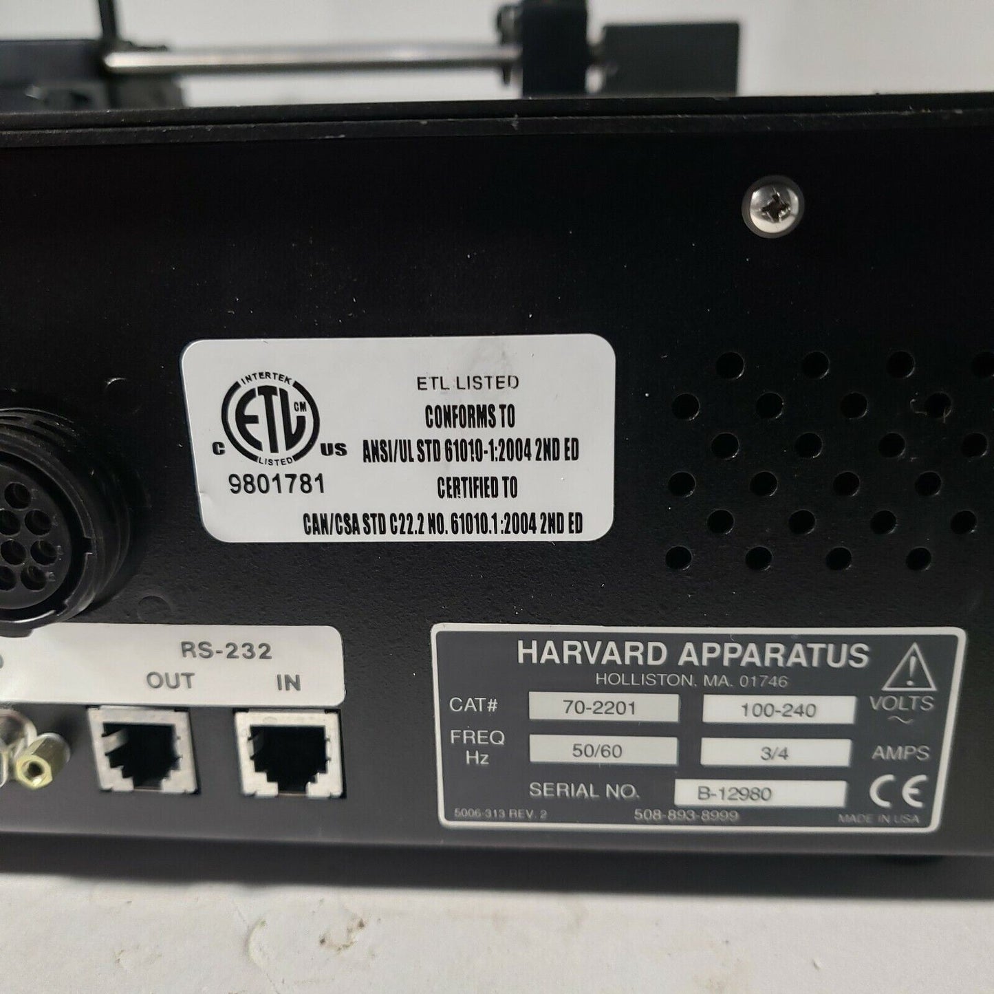Harvard Apparatus PHD 4400 70-2201 With Single Syringe Pump NO CABLE Tested