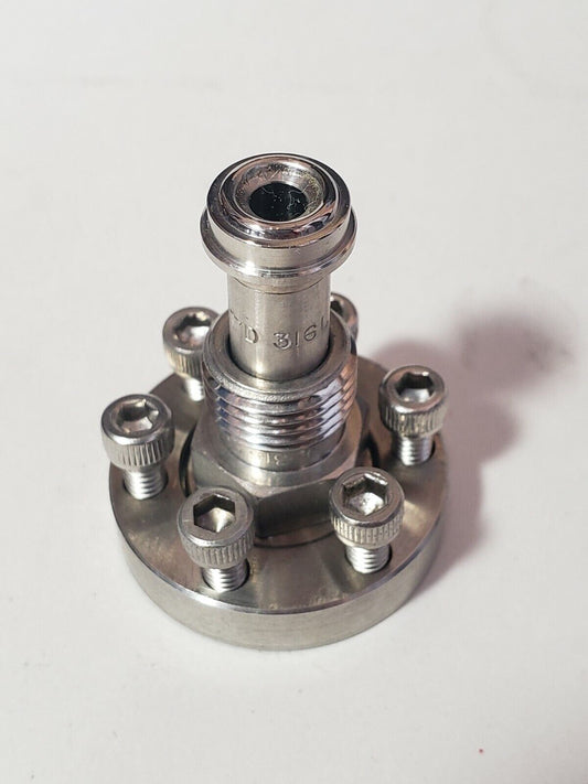 DN15CF (1.33" OD) Conflat Flange to 1/4" Male VCR High Vacuum Adapter Stainless