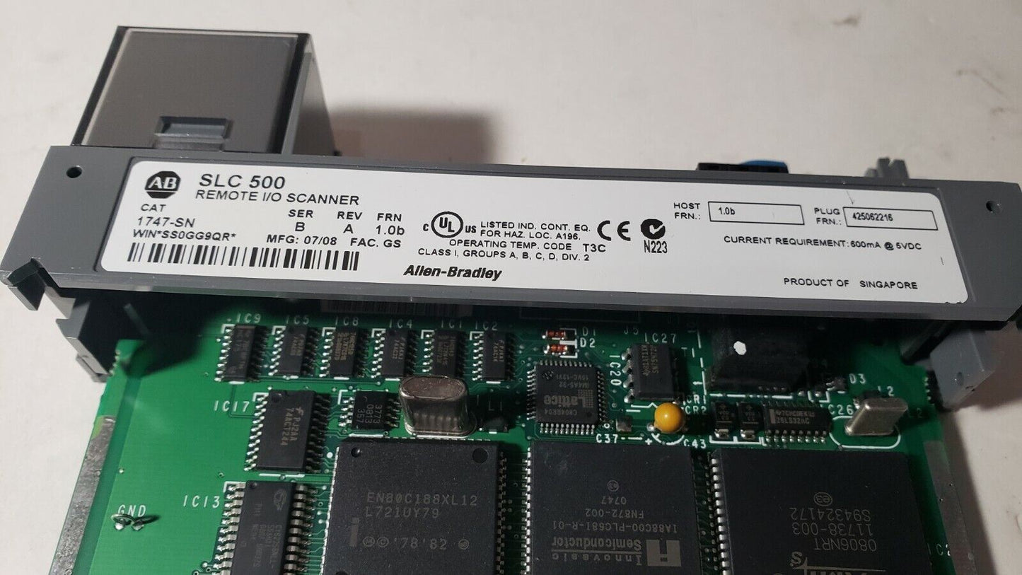 Allen Bradley 1747-SN Series B SLC 500 Remote I/O Scanner Rev. A