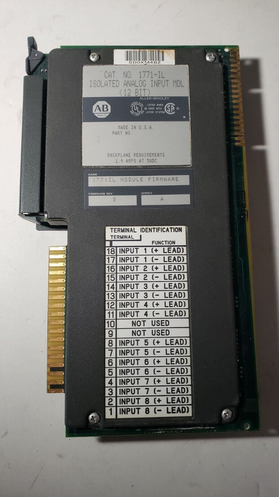 Allen Bradley 1771-IL Isolated Analog Input Module MDL 12 BIT