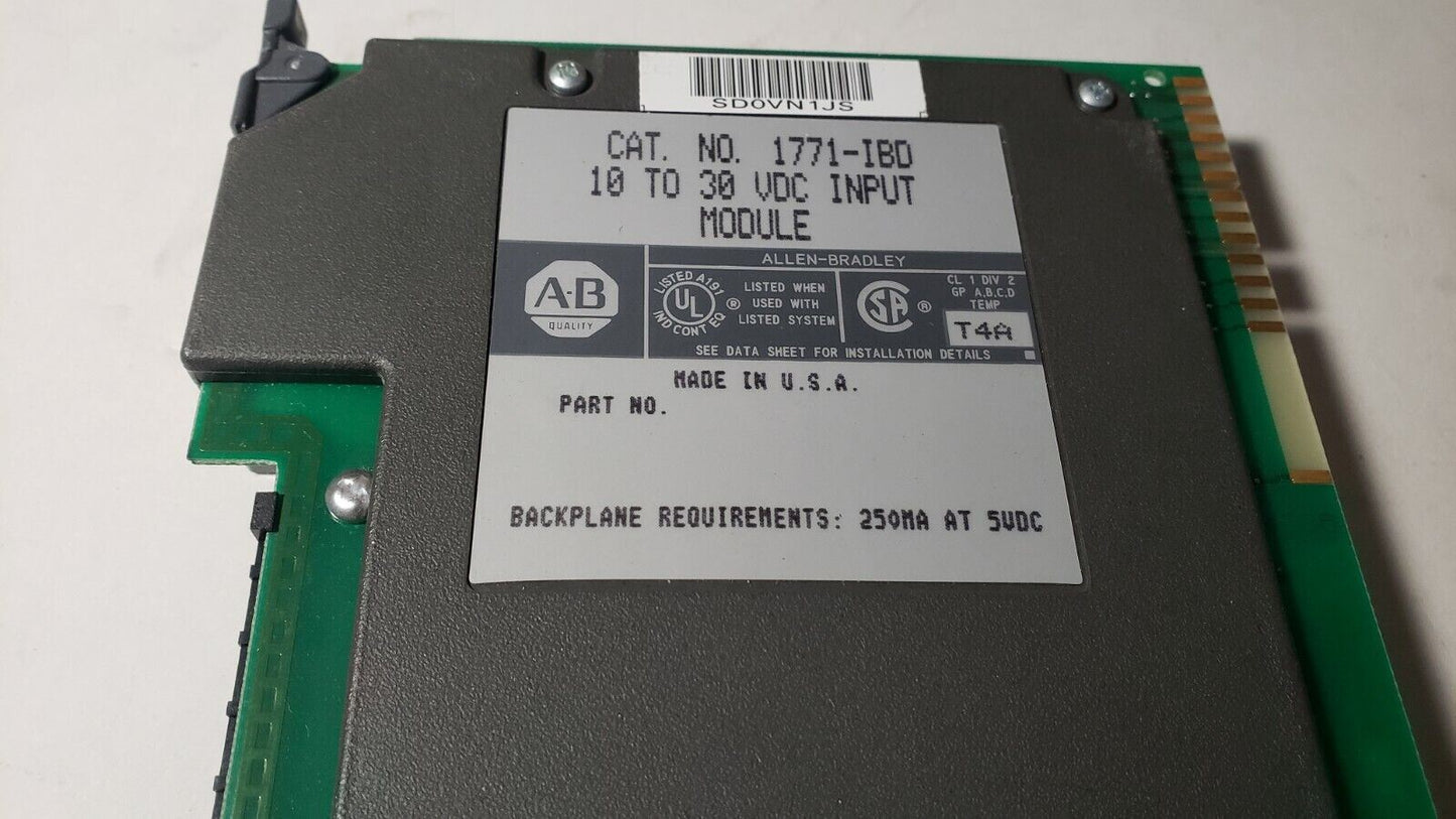 Allen Bradley 1771-IBD IO 10 to 30 VDC Input Module PLC-5 10-30 Input Card T4A