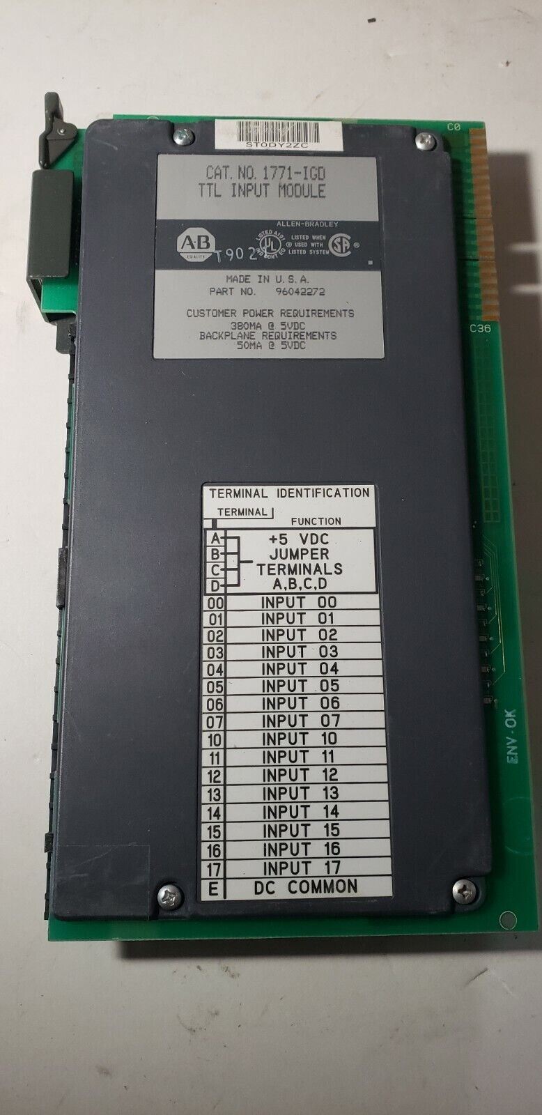 Allen Bradley 1771-IGD TTL Input Module PLC5 P/N 96042272