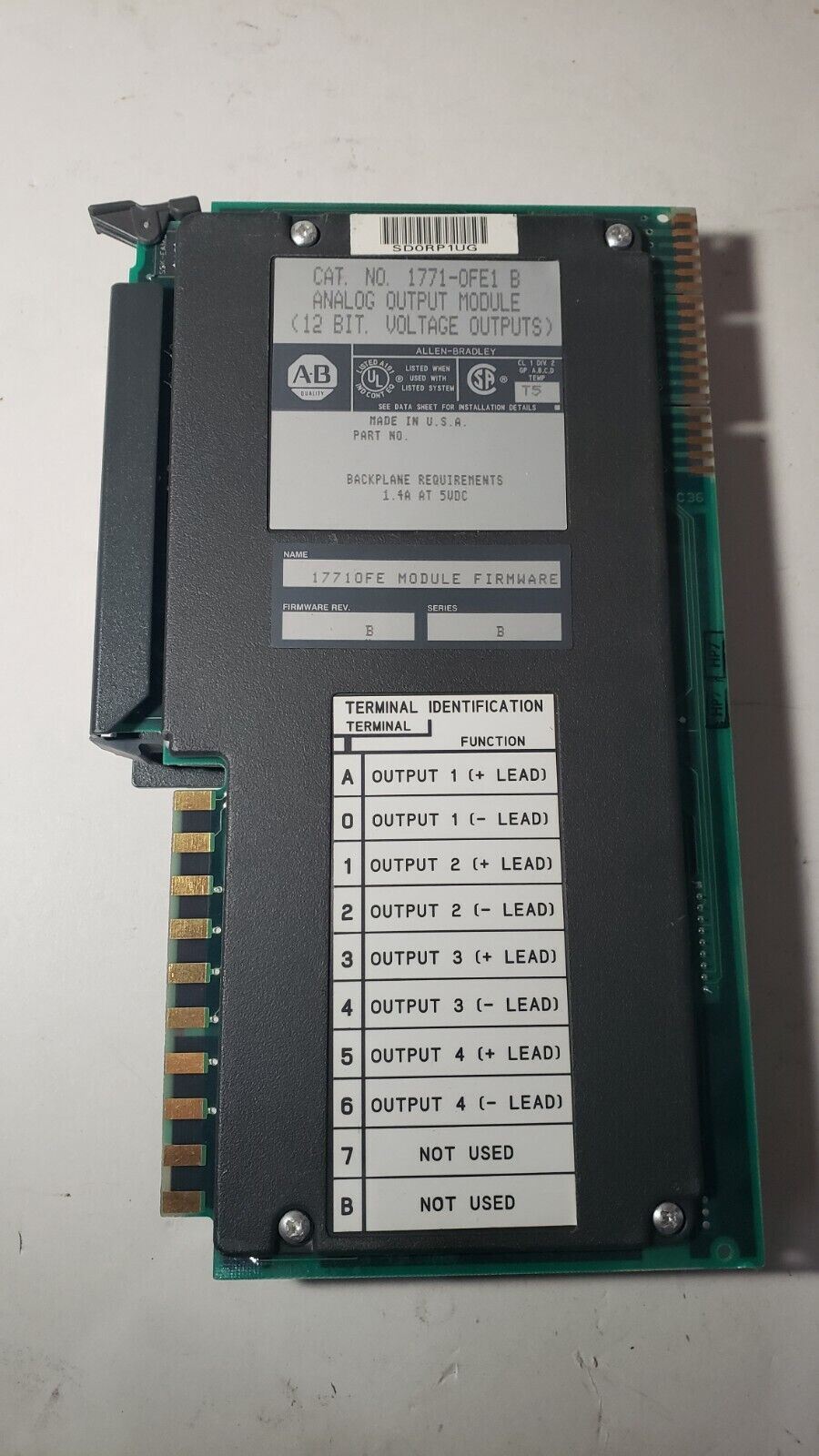 1771-OFE B Allen Bradley Analog Output Module 12 Bit PLC 5 1771OFE1