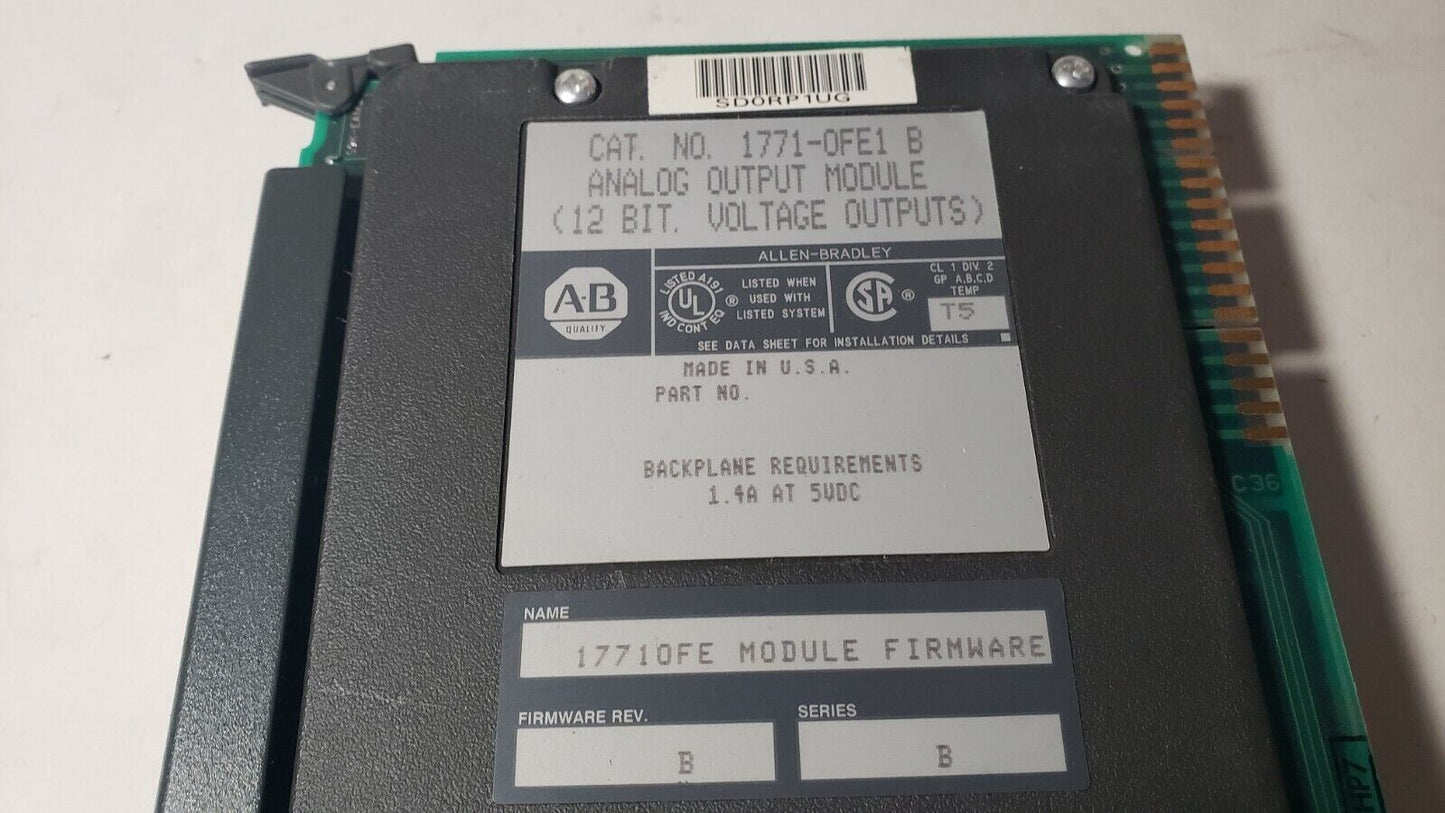 1771-OFE B Allen Bradley Analog Output Module 12 Bit PLC 5 1771OFE1