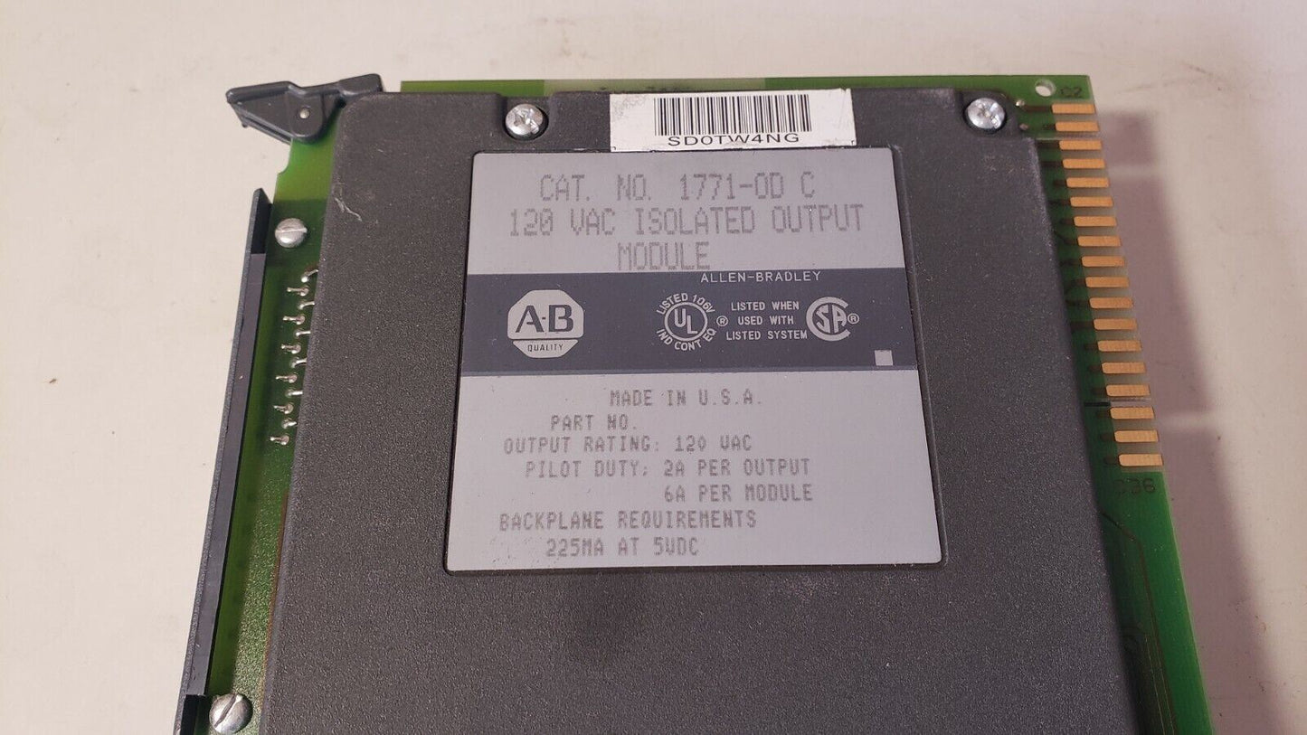 Allen Bradley 1771-OD C 120VAC Isolated Output Module 1771-0D