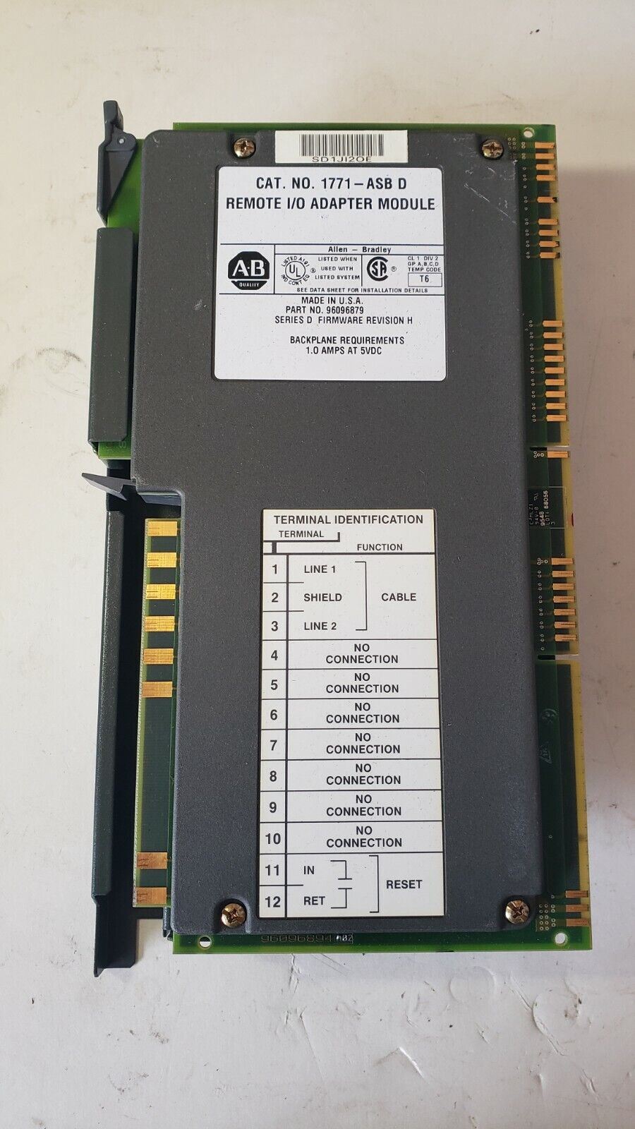 Allen Bradley 1771-ASB D Remote I/O Adapter Module 1771-ASB/D