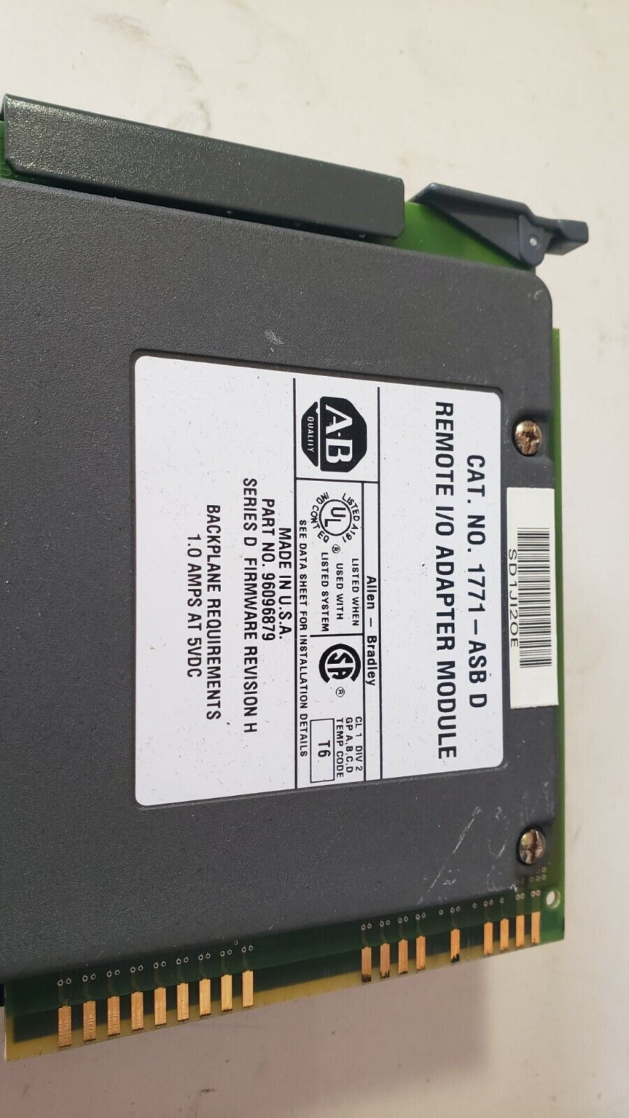 Allen Bradley 1771-ASB D Remote I/O Adapter Module 1771-ASB/D