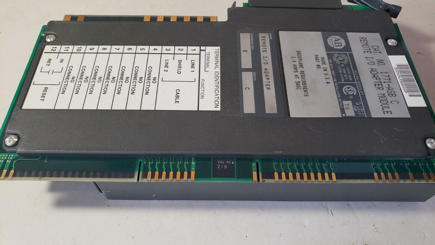 Allen Bradley 1771-ASB C Remote I/O Adapter Module Rev E Ser C