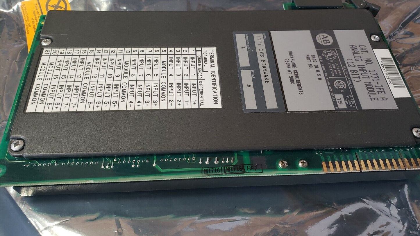 REFURBISHED Allen Bradley 1771-IFE Ser A Rev L 12-Bit Analog Input Module