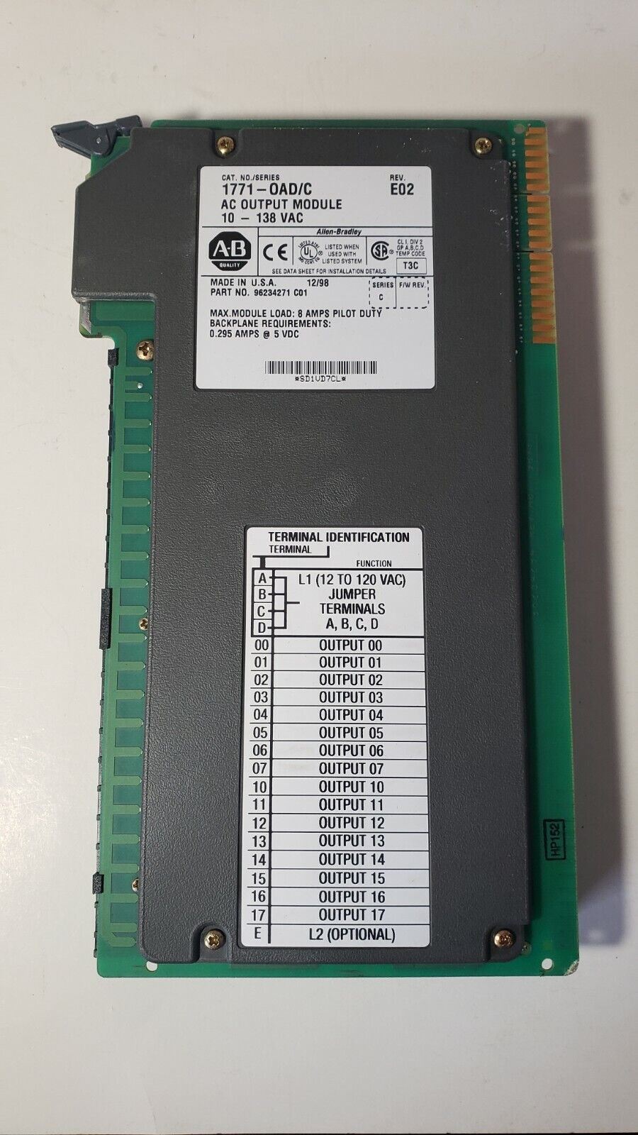 ALLEN bradley 1771-OAD Ser. C AC Output Module 10 to 138 VAC 96234272