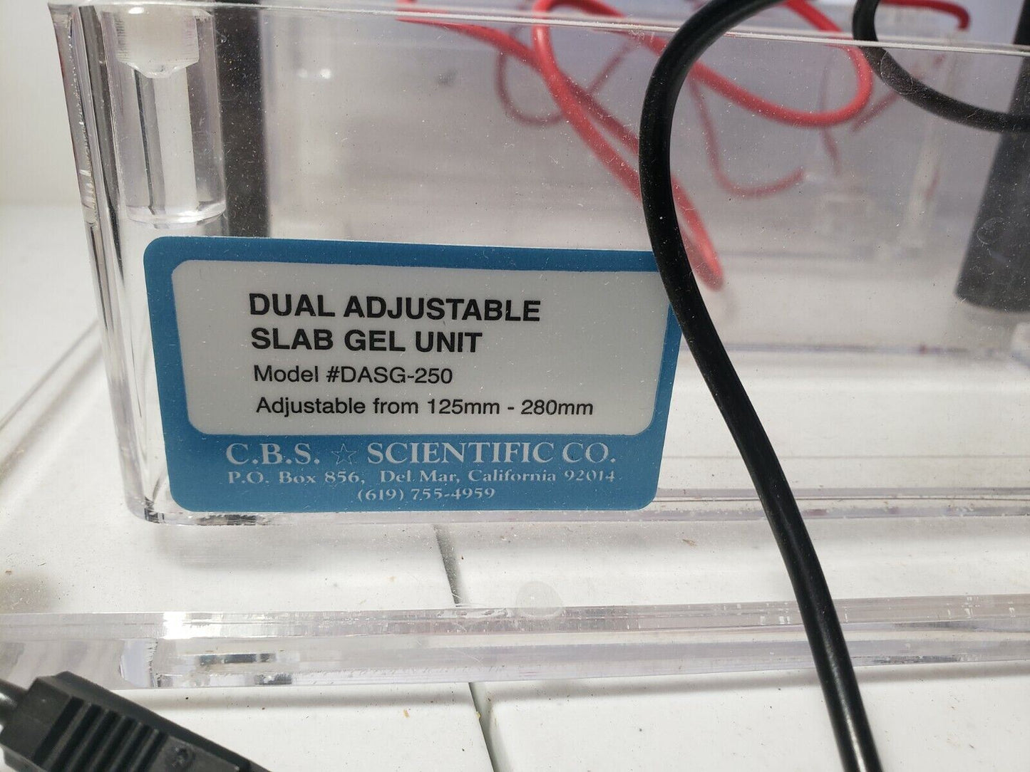 CBS Dual Adjustable Slab Gel Unit Parts DASG-250 Missing a Cover Electrophoresis