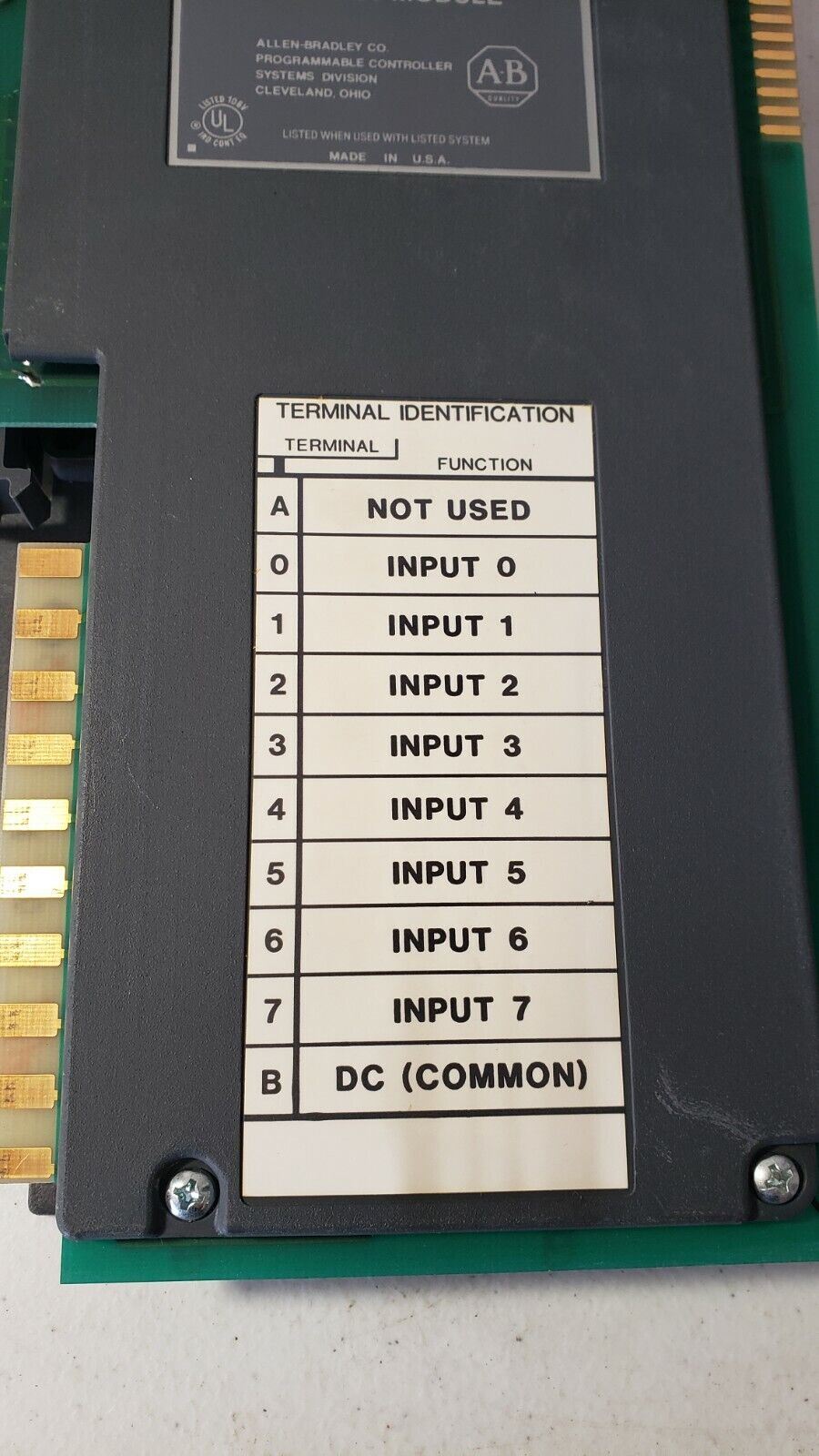AB/Allen-Bradley 1771-IB (12-24V) DC Input Module Cat. No. 1771-IB