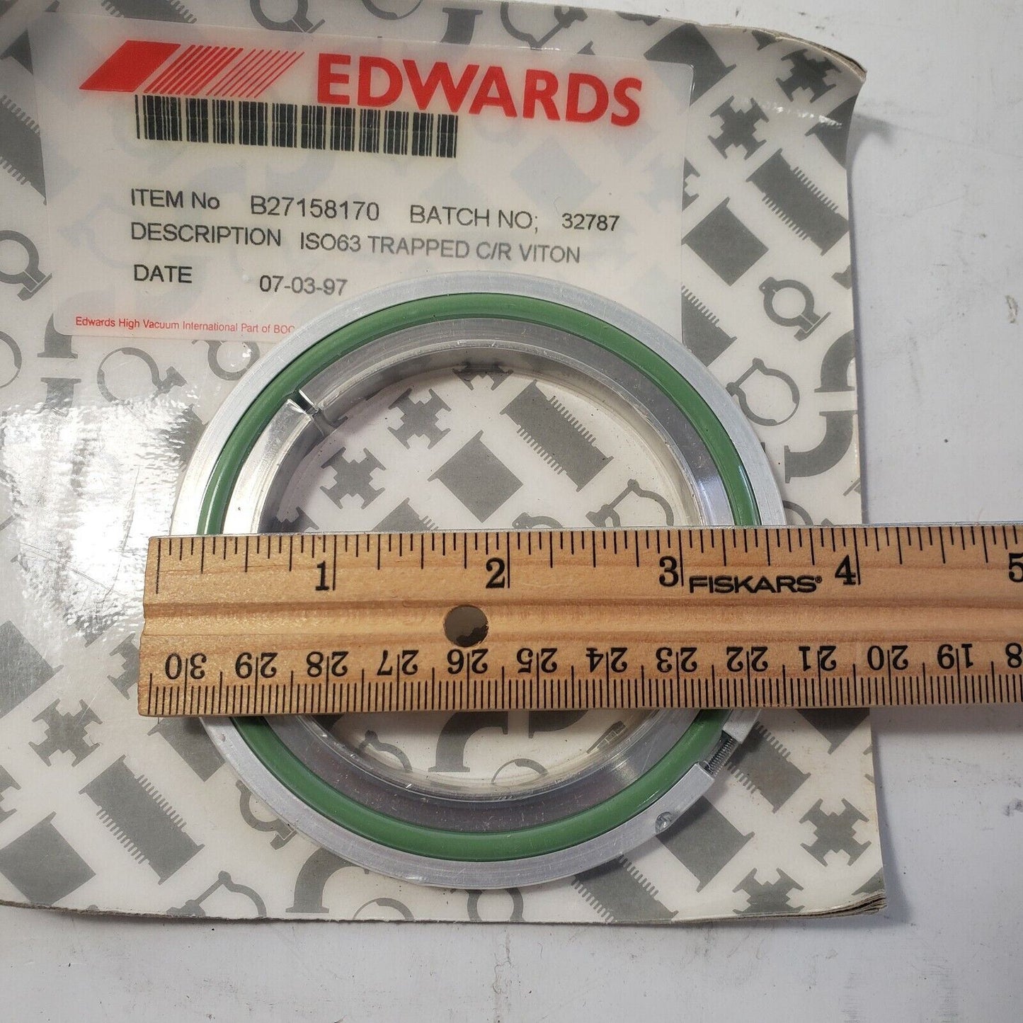 Edwards B27158170 ISO63 Trapped O-Ring High Vacuum Seal NOS