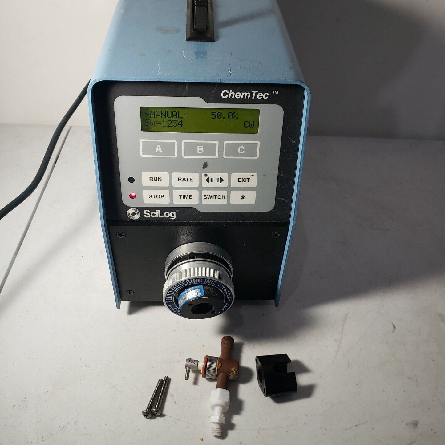 SciLog Chemtec CP200 Peristaltic Pumpw/ Metering Head Pieces TESTED