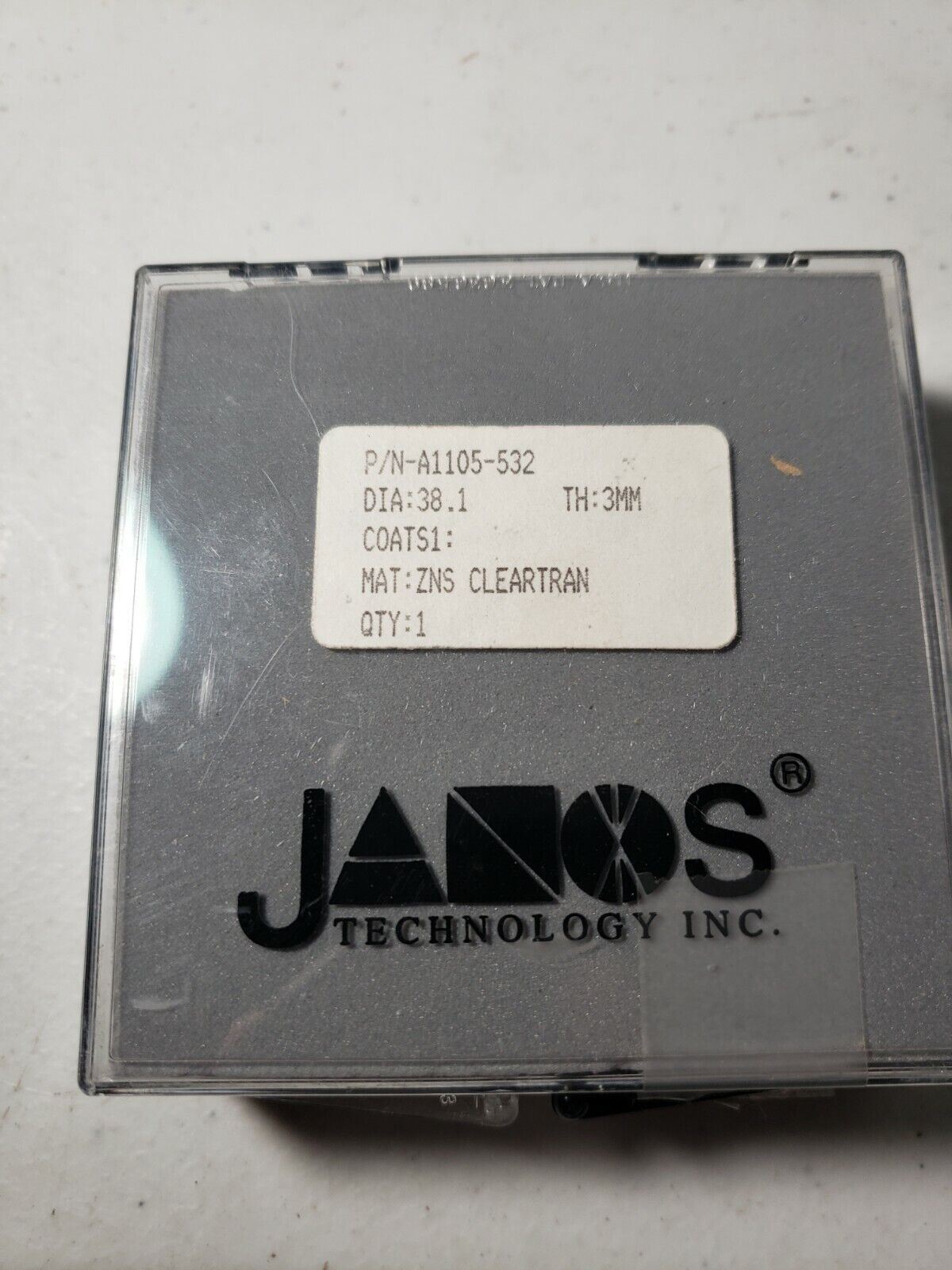 Janos Cleartran ZNS IR Infrafed Transmission Filter 3mm Thick 1.5" OD A1105-532