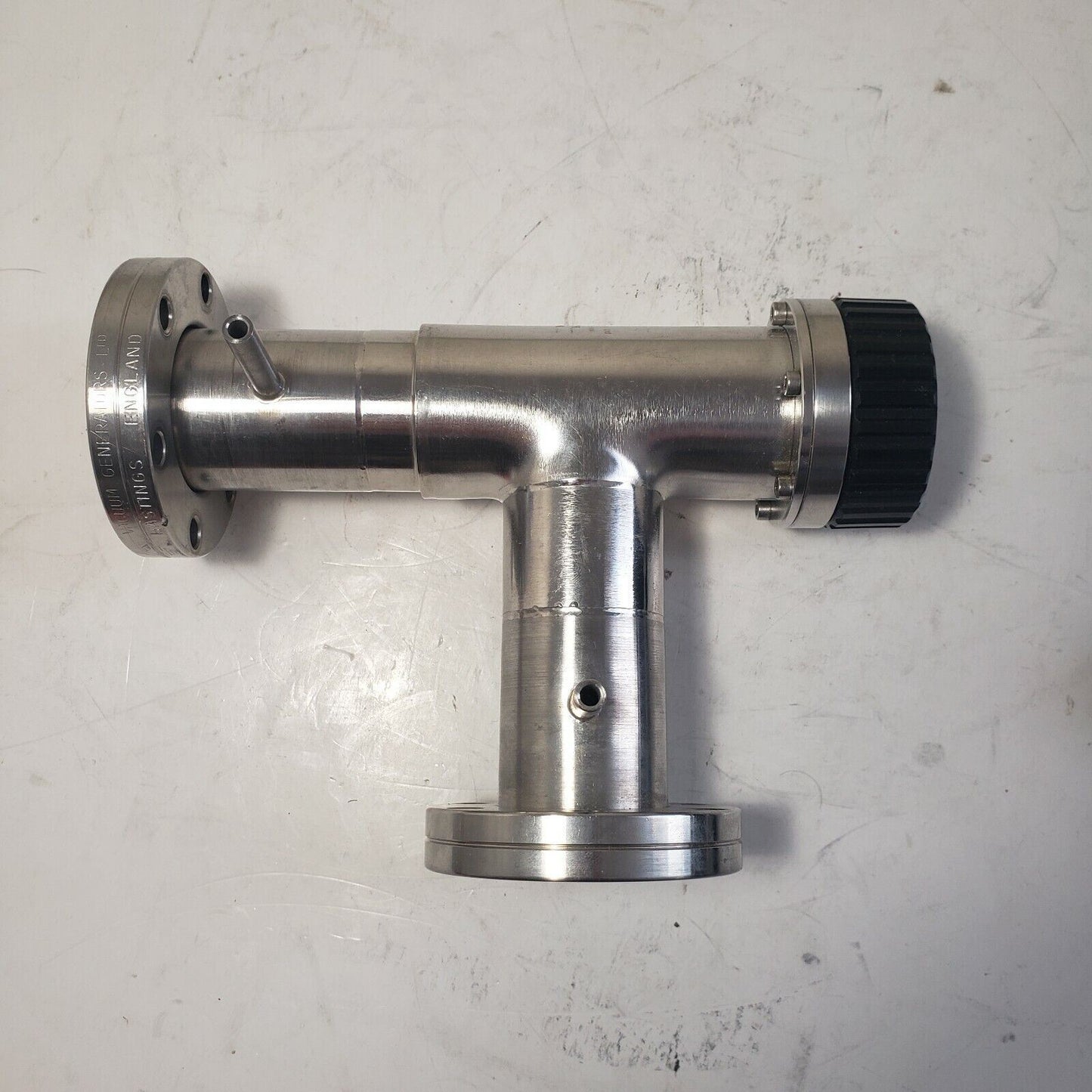 Hastings Tee Manual Valve VRD-38 Bellows High Vacuum 2.75" DN35CF-DN40CF Conflat