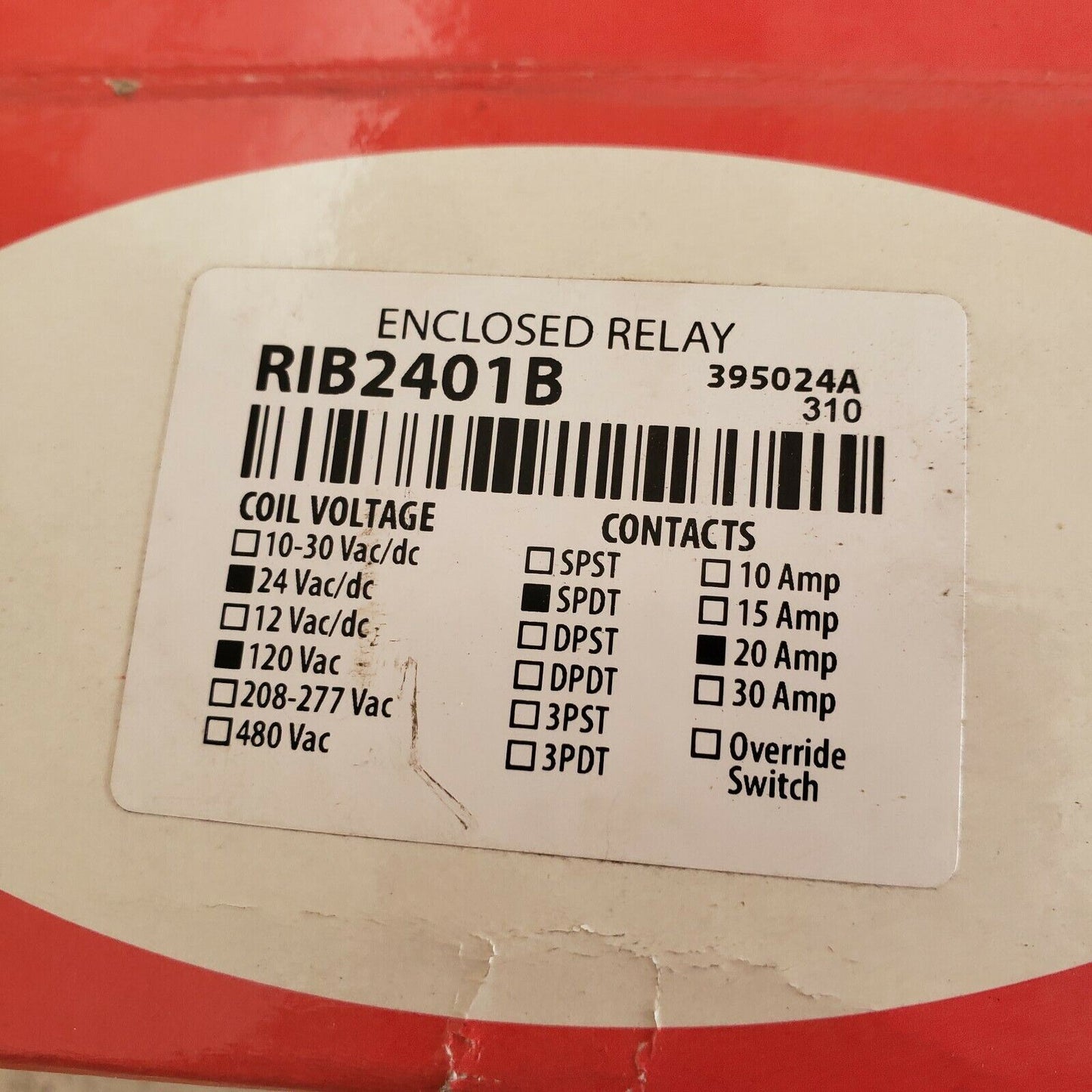 RIB RIB2401B ENCLOSED RELAY 24VAC/DC 120VAC SPDT