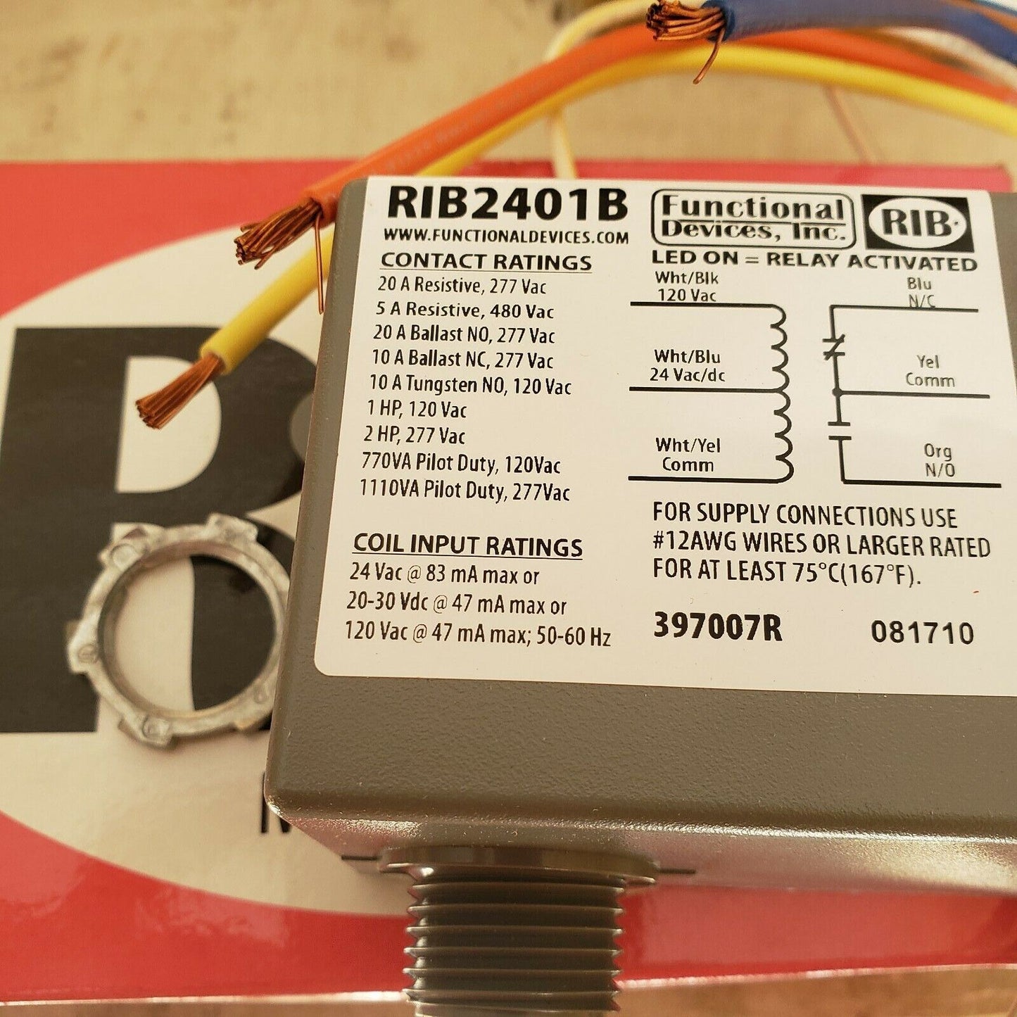 RIB RIB2401B ENCLOSED RELAY 24VAC/DC 120VAC SPDT