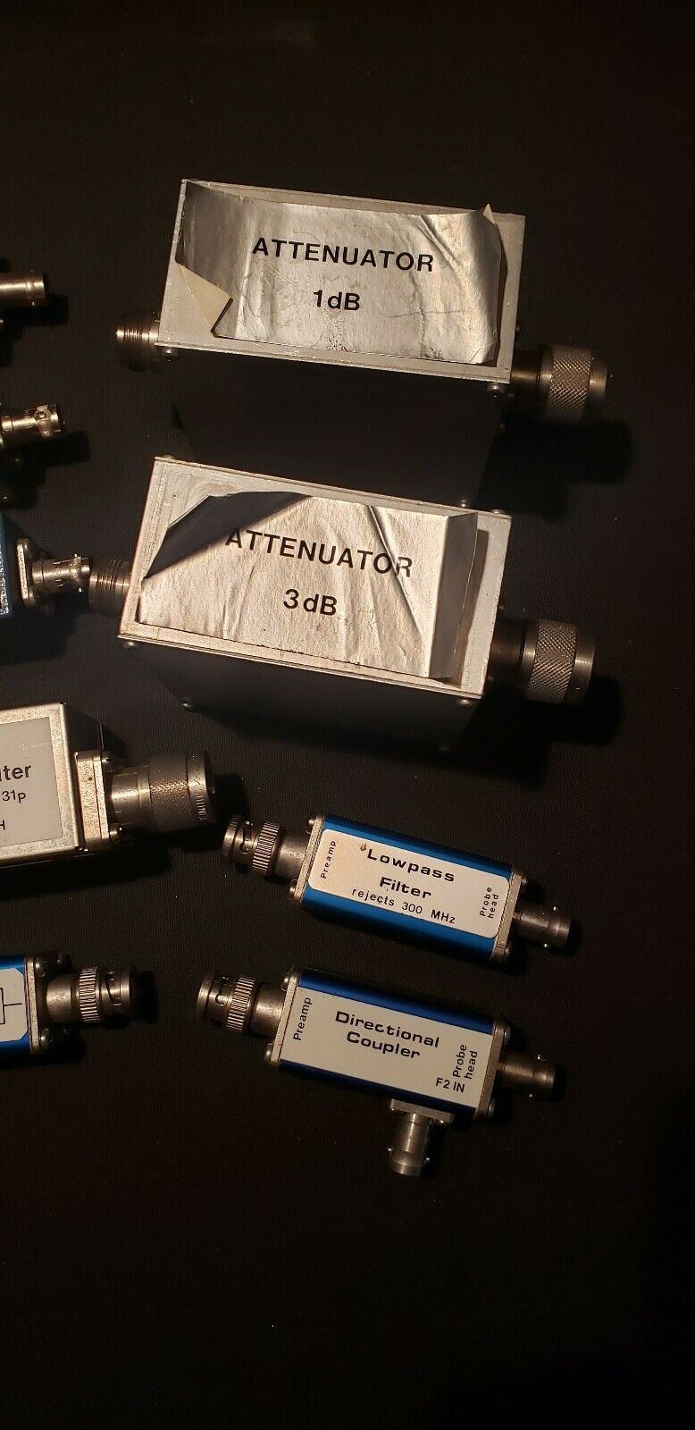 NMR RF Filter Attenuator Lot - 12 Frequency Filter Couplers MSL 300 1H 31p LP HP