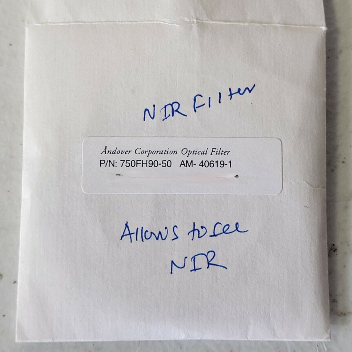 Andover 750FH90-50 Longpass Std. LWP Filter Cut-on WL 750nm 50mm dia.