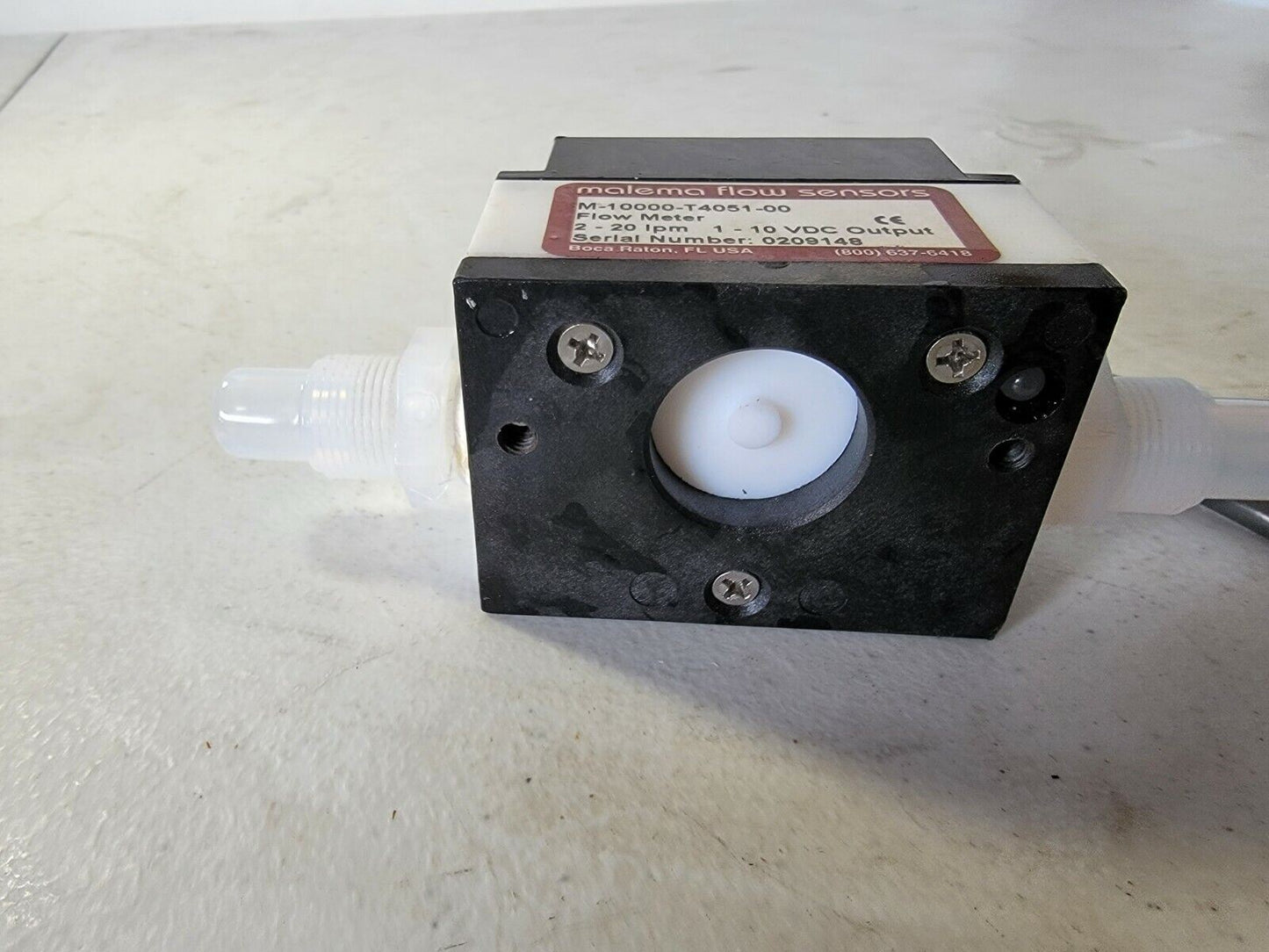 Malema M-10000-T4051-00 Paddle Wheel Flow Meter 2-20lpm 1-10vdc Output Water