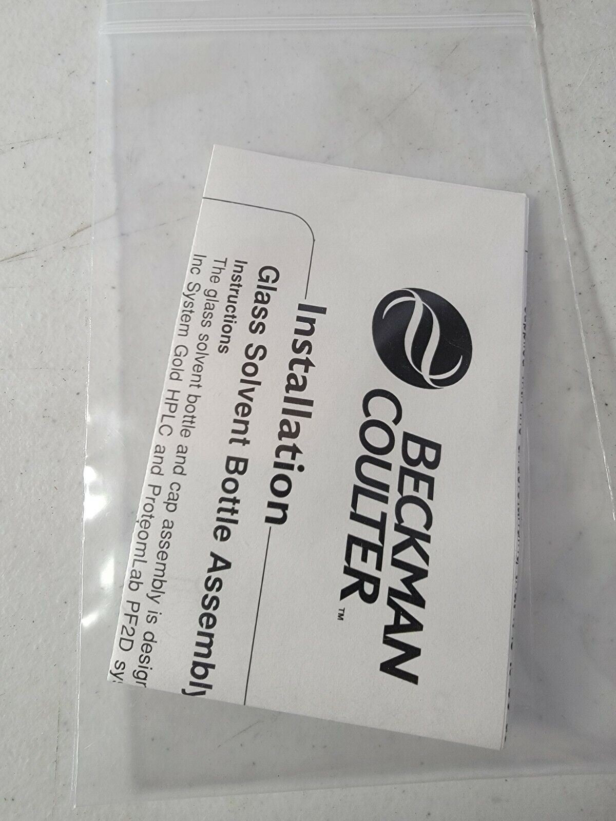 Beckman Coulter Glass Solvent Bottle Assembly Part #s 243047, 960610, 726555-81