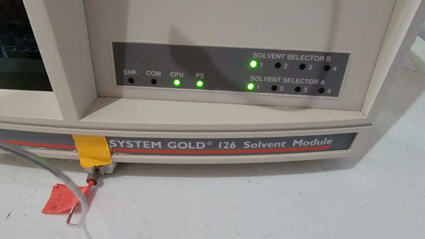 Beckman 126 System Gold Solvent Detector w/ Solvent Bottle Holder, Flow Heads