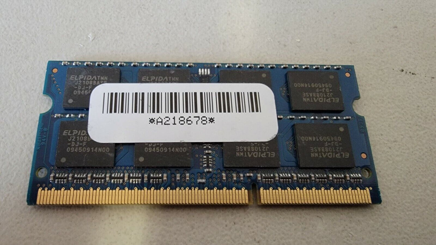 Elpida 4gb 2Rx8 PC3-8500S-7-10-F2 DDR3-1066 SODIMM Laptop RAM EBJ41UF8BAS0-AE-F