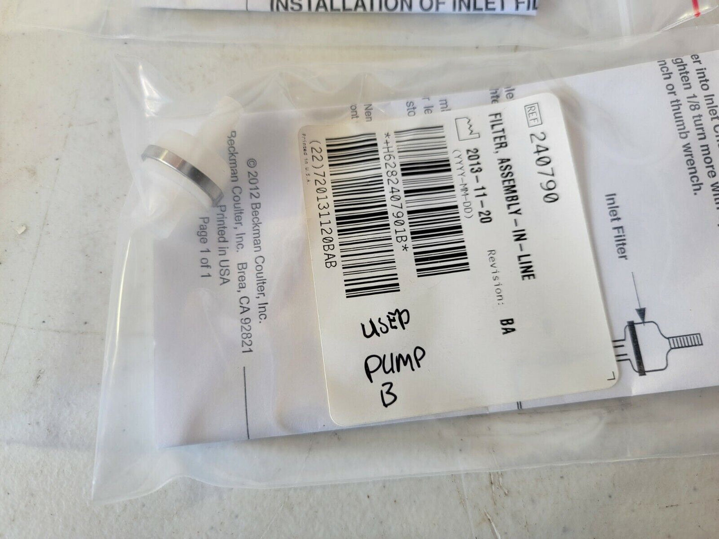 Beckman HPLC Inlet Filters And Check Cartridges USED P/N: 240790, 91-0621, more