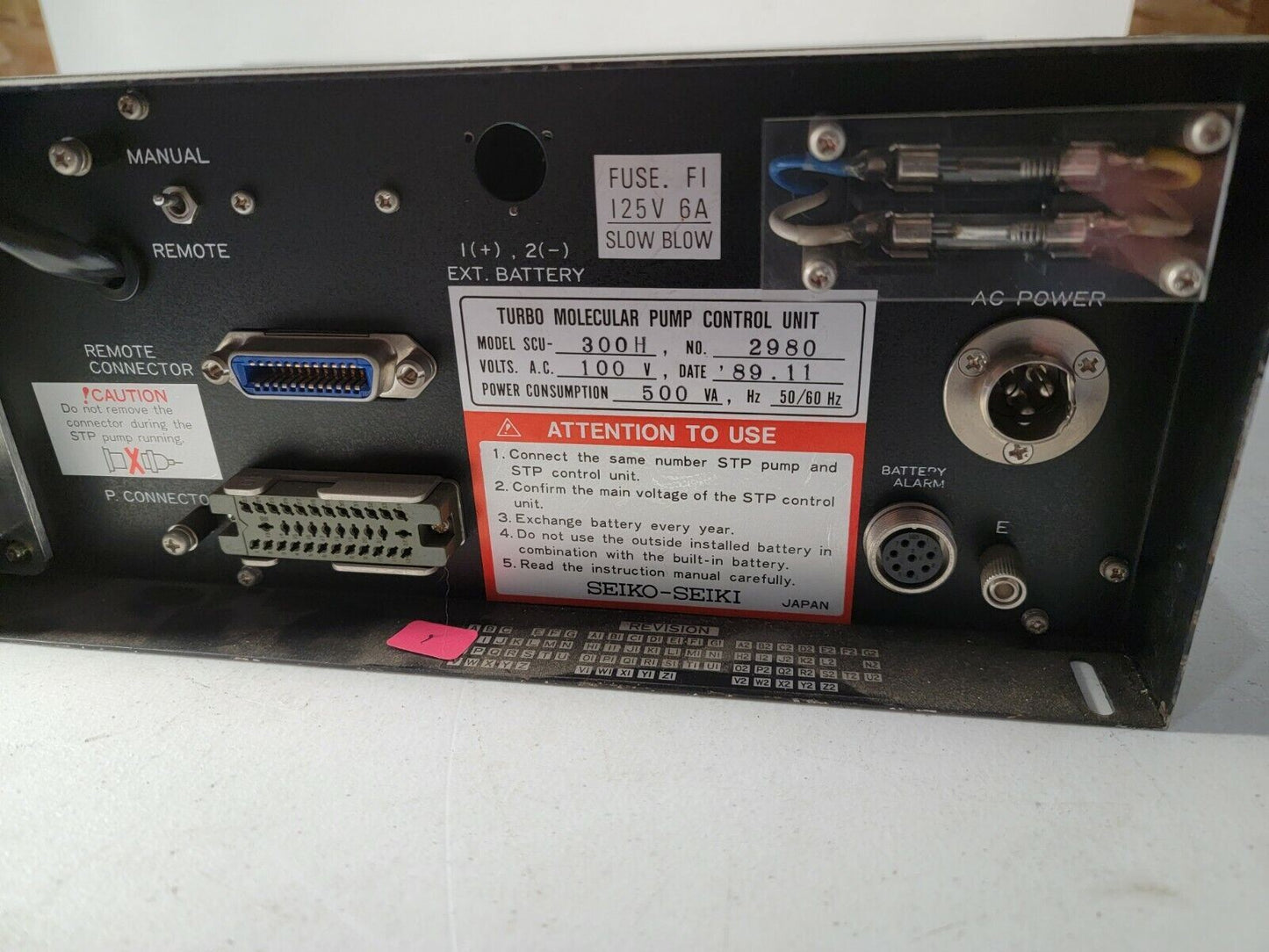 Edwards/Seiko Seiki SCU-300H Turbomolecular Pump Control Unit STP Vacuum 110V