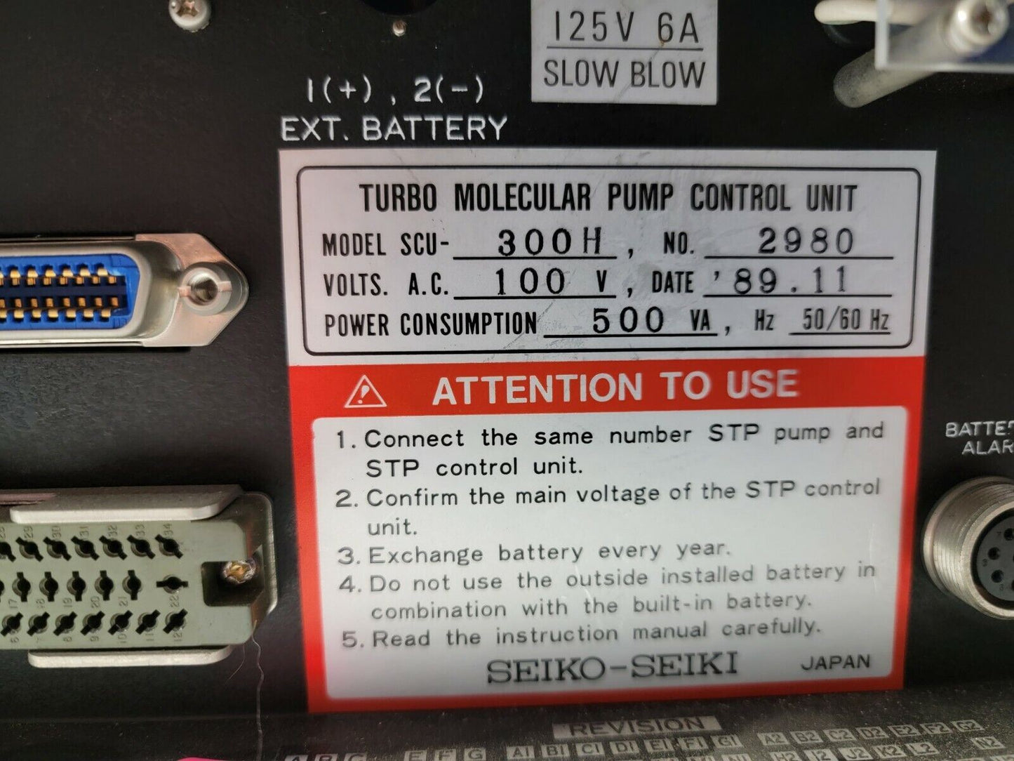 Edwards/Seiko Seiki SCU-300H Turbomolecular Pump Control Unit STP Vacuum 110V