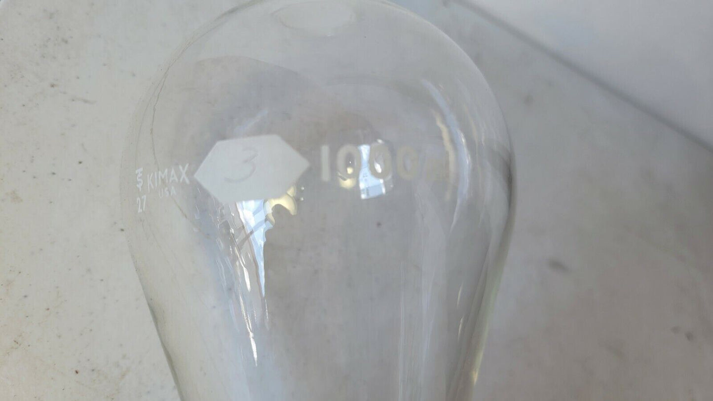 Separatory Funnel 1000ml KIMAX USA Chemistry Laboratory Glassware