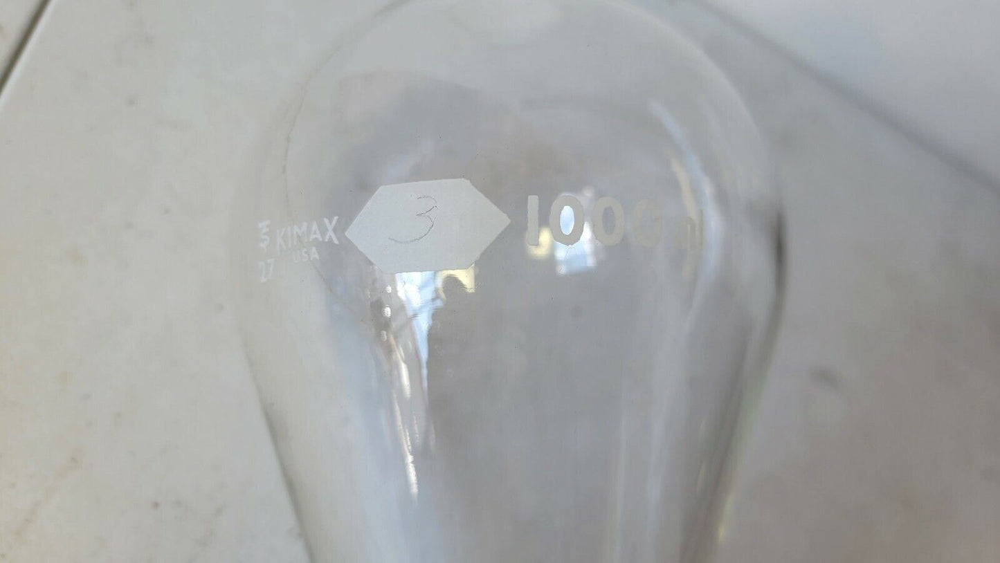 Separatory Funnel 1000ml KIMAX USA Chemistry Laboratory Glassware
