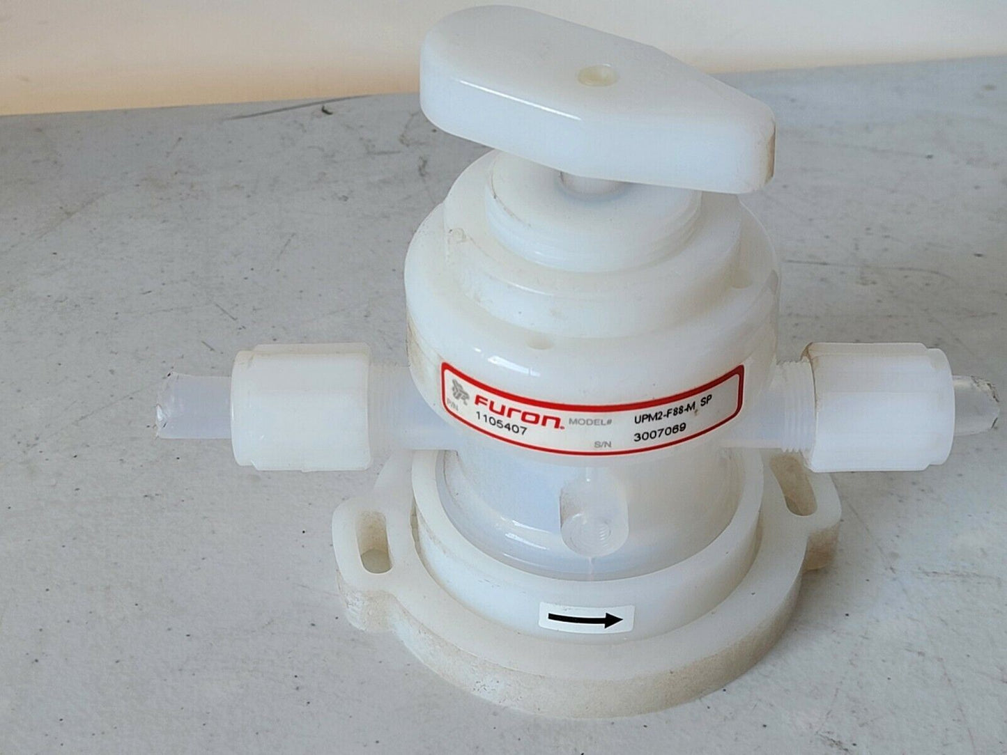 Furon UPM2-F88-M SP Manually Actuated 2-Way Quarter-Turn Valve 1105407