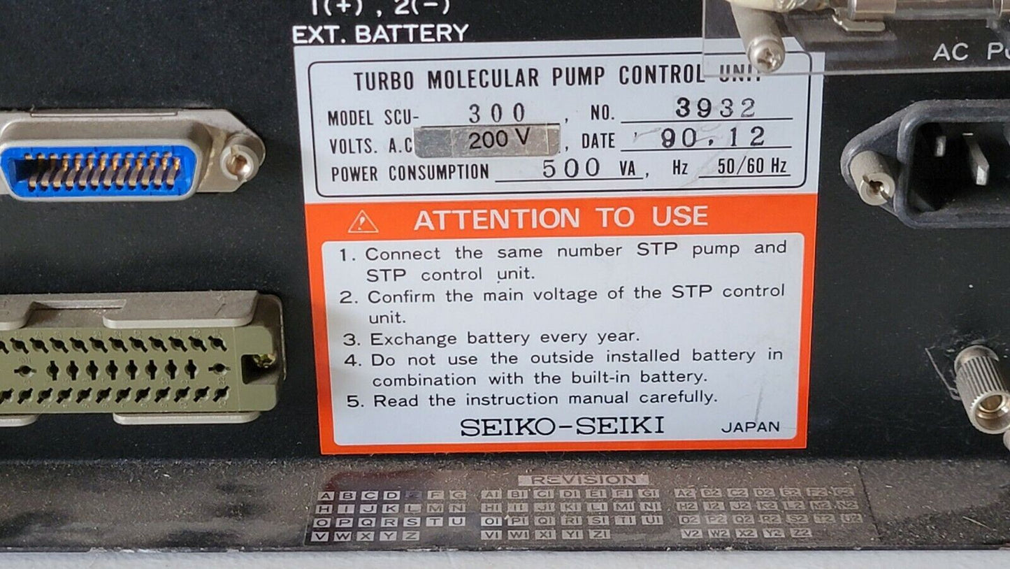 Edwards/Seiko Seiki SCU-300 Turbomolecular Pump Control Unit STP Vacuum 220v