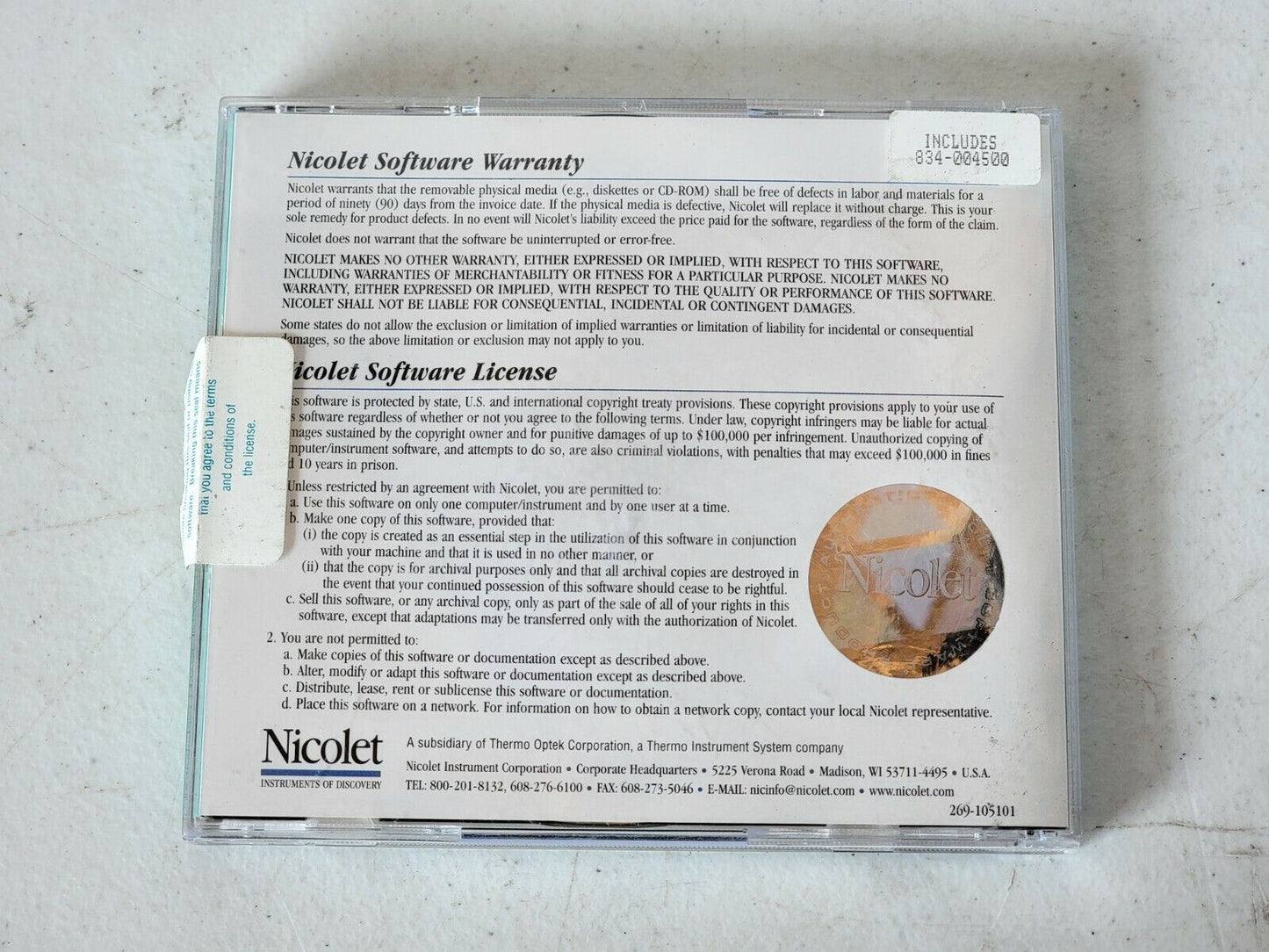 Nicolet 85060 OMNIC Spectrometer Software For Avatar 360 w/ 430-005904 Tutorials