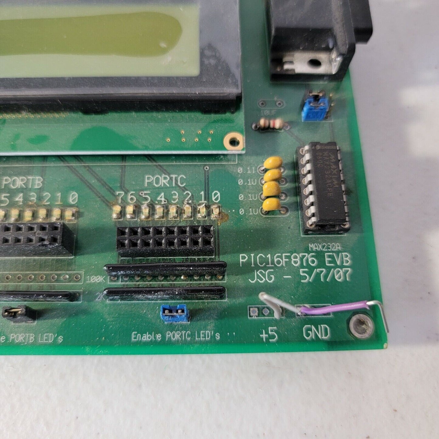 PIC16F876 EVB PIC Evaluation Development Board JSG PIC18F2620 w/ Screen