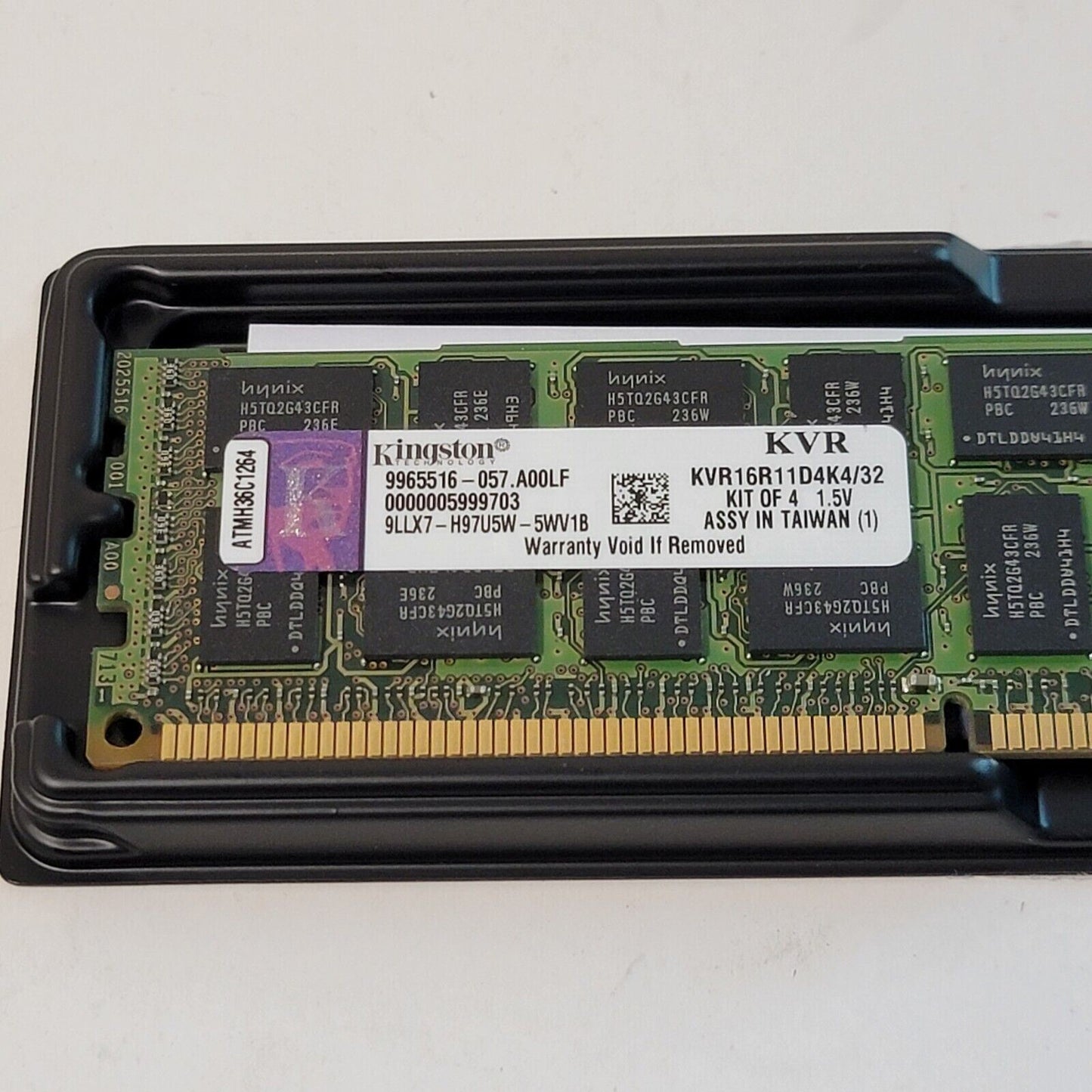 4x Kingston KVR16R11D4K4/32 32GB 4x8GB PC3 12800 DDR3 SDRAM ECC Server Memory