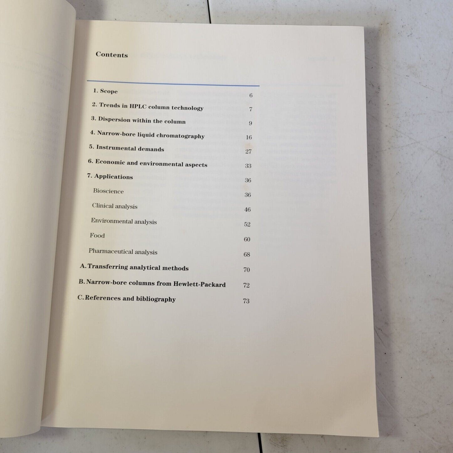 HP Hewlett Packard Applications Of Narrow-Bore Columns In HPLC Book