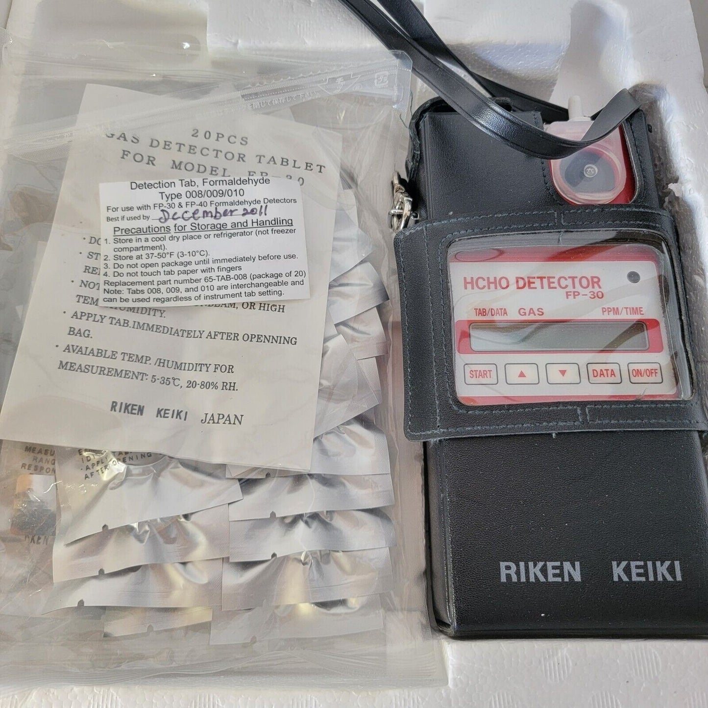 Riken Keiki FP-30 HCHO Detector Formaldehyde Gas Detector w/ Tablets
