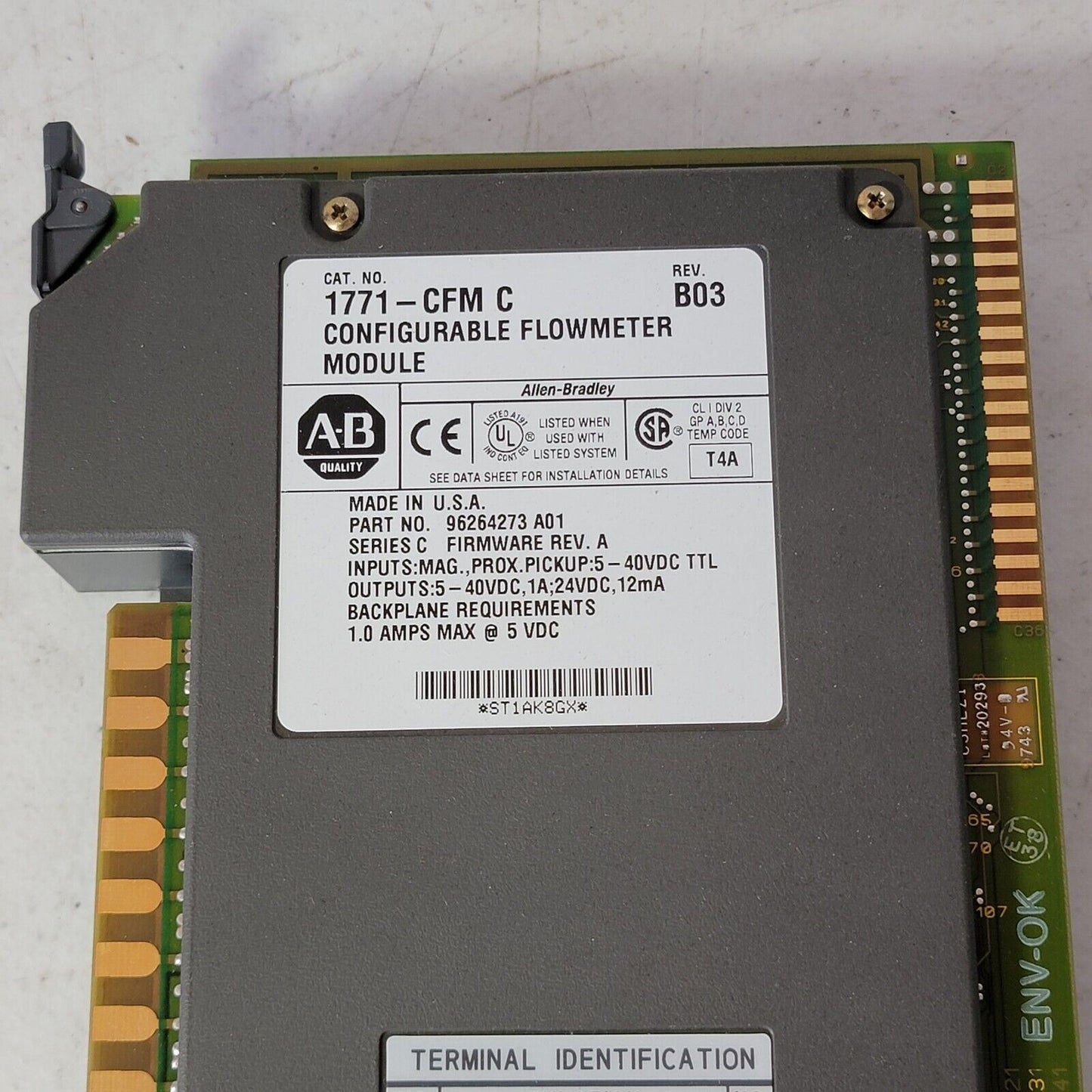 Allen Bradley Configurable Flowmeter Module 1771-CFM/C Rev. B03
