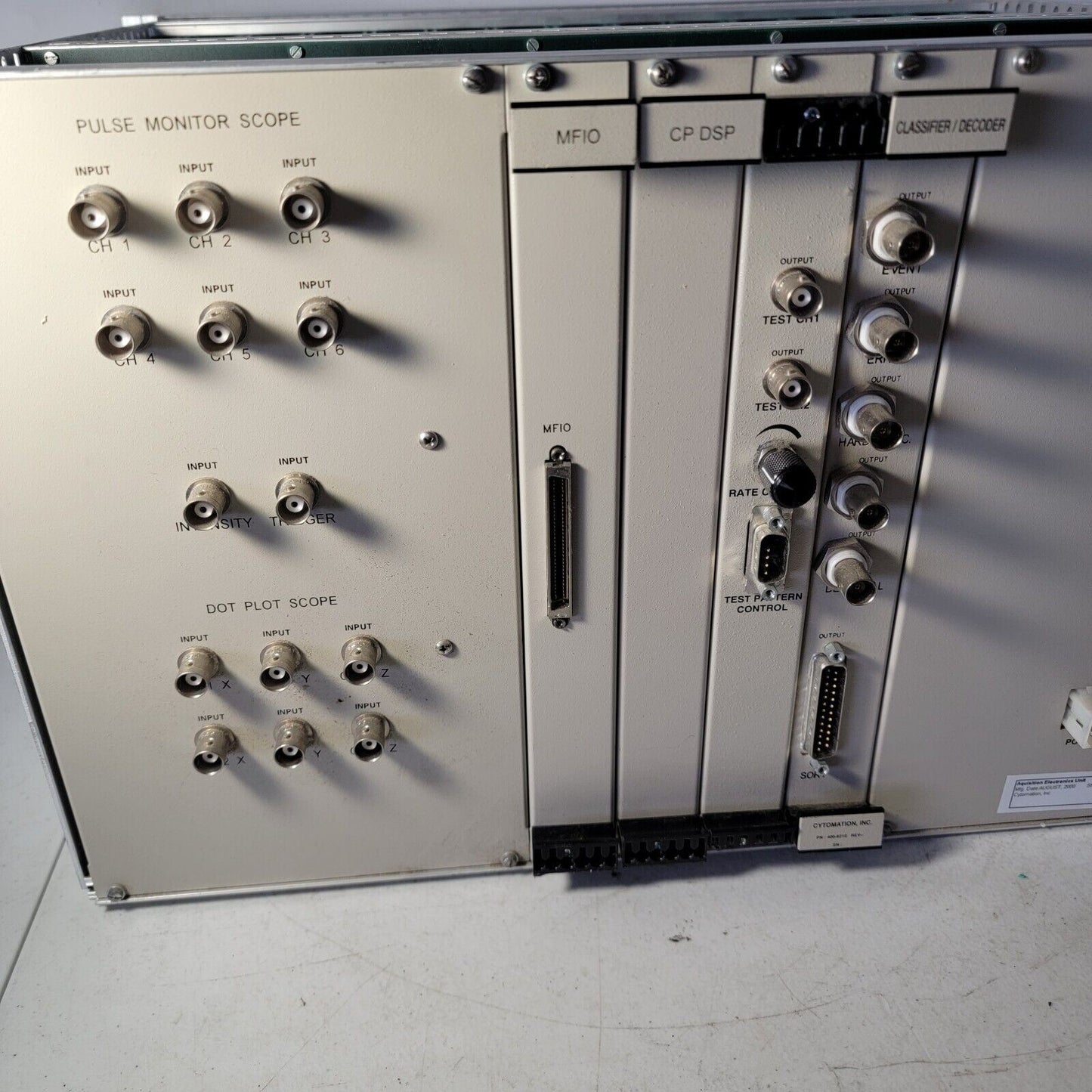 Cytomation Laser/Pulse Monitor Control Rack Aquisition Electronics Unit