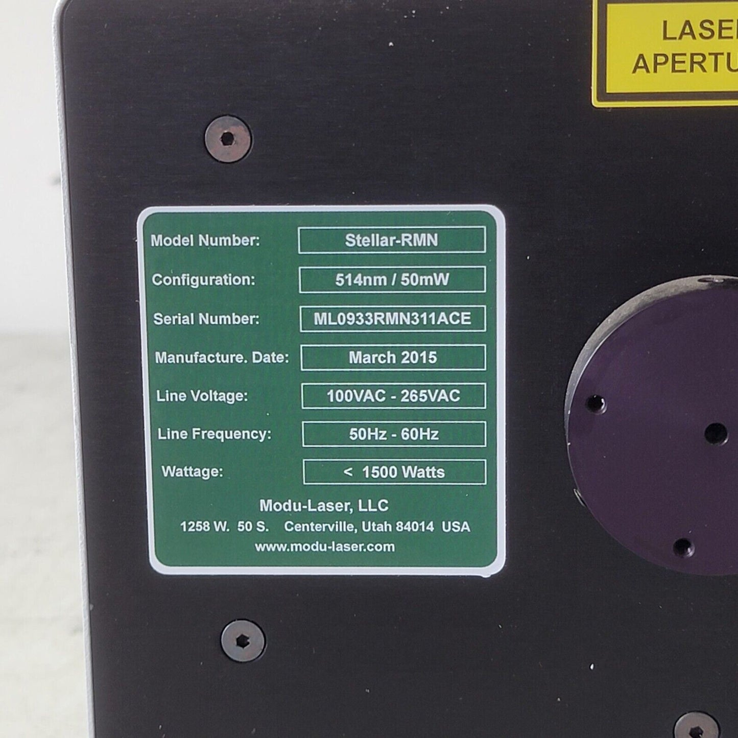 Modu-Laser Stellar-RMN 514nm 50mW Argon Laser